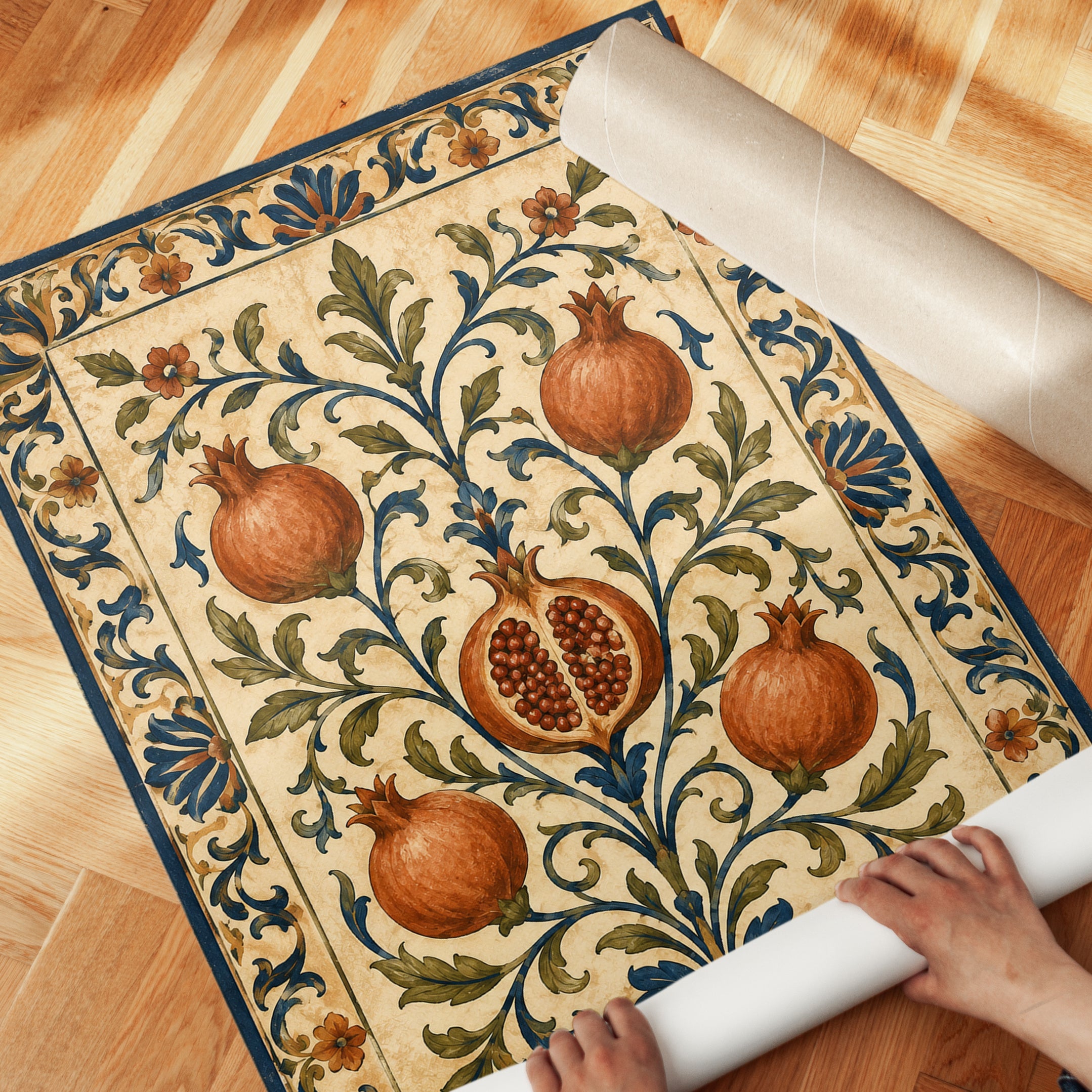 Pomegranate Wall Art – Vintage Botanical Print - detail