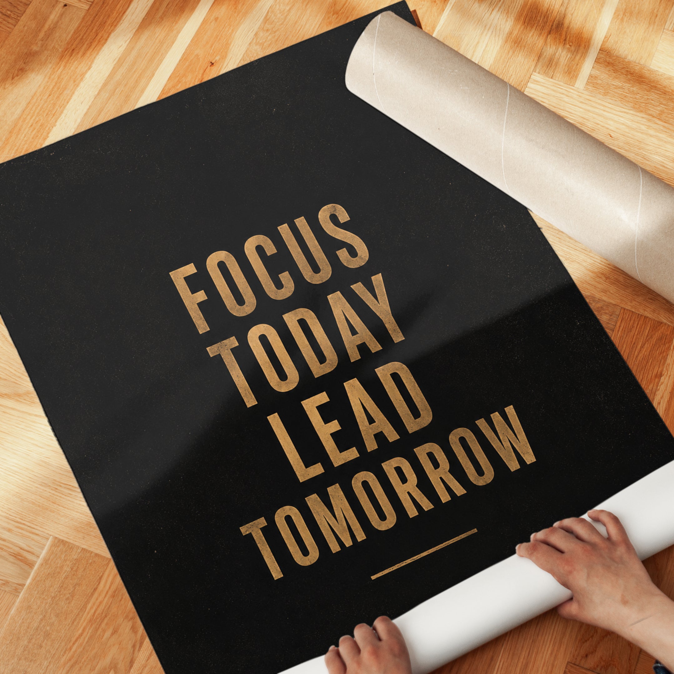 Motivational Office Wall Art – Focus Quote Print - detail