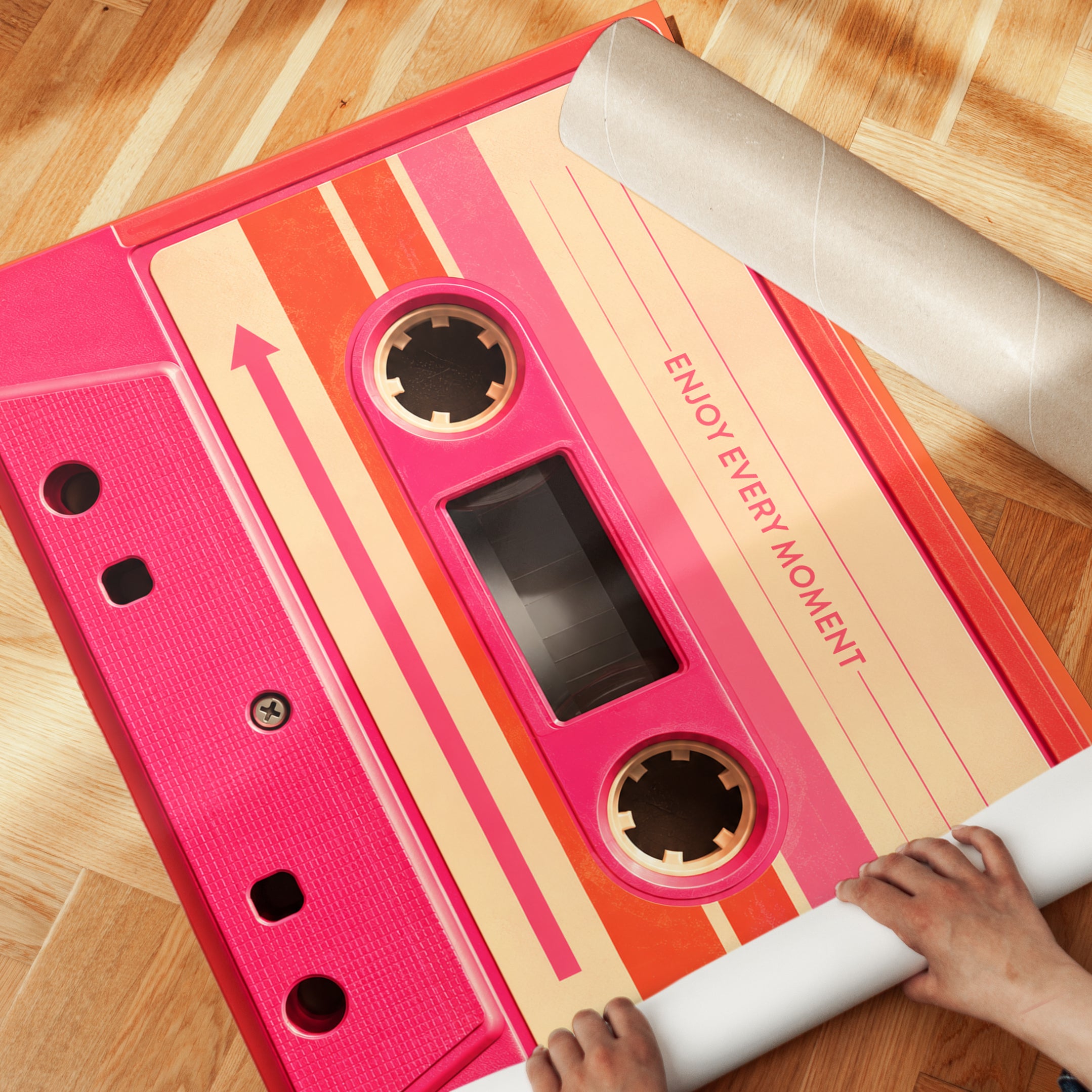 Retro Cassette Tape Wall Art - detail
