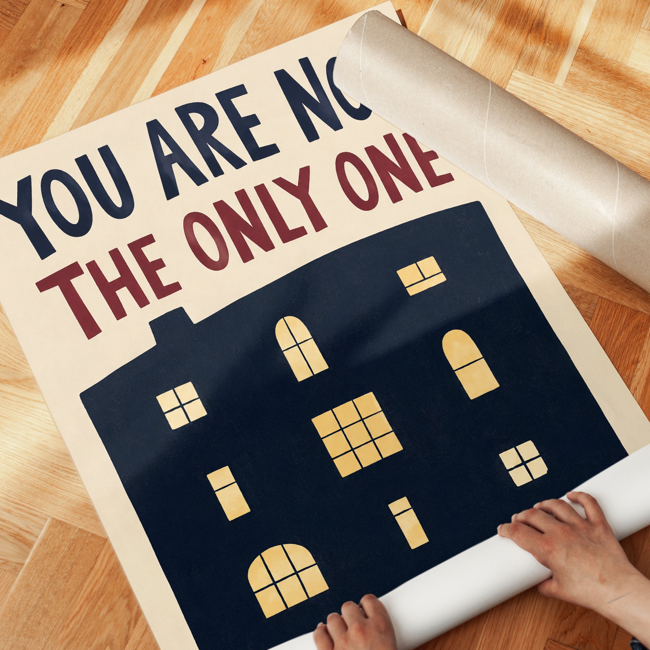 Mental Health Poster – Community Support Wall Art - detail