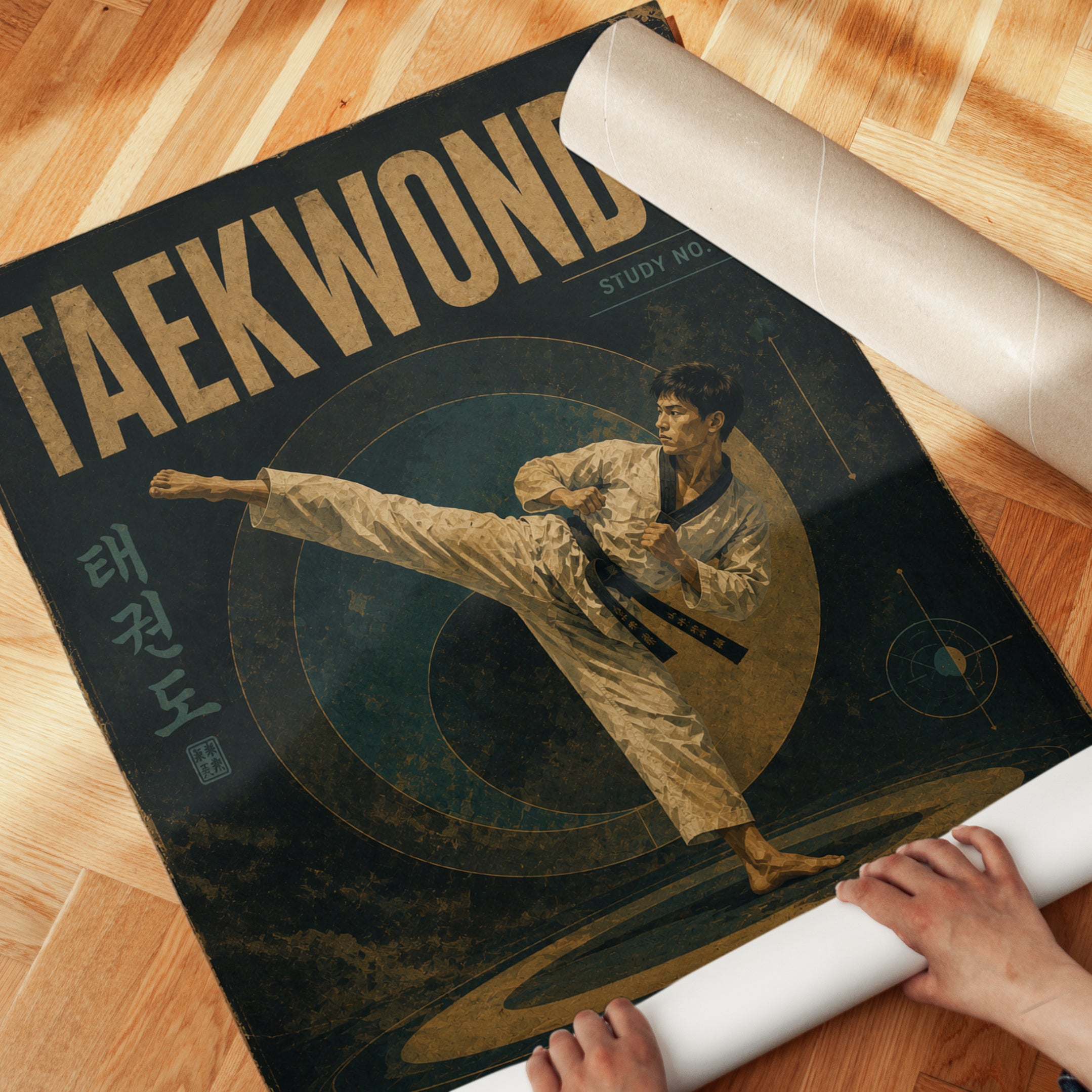 Vintage Taekwondo Poster - detail