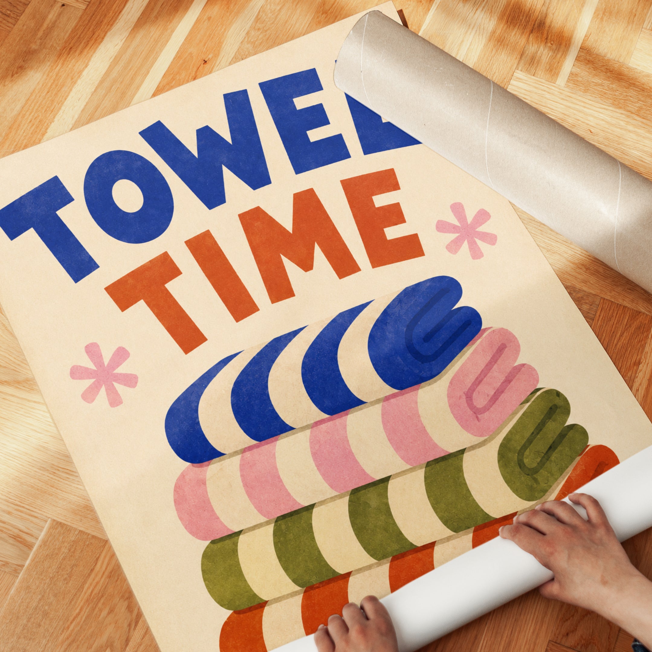Bathroom Wall Art – Towel Time Print - detail