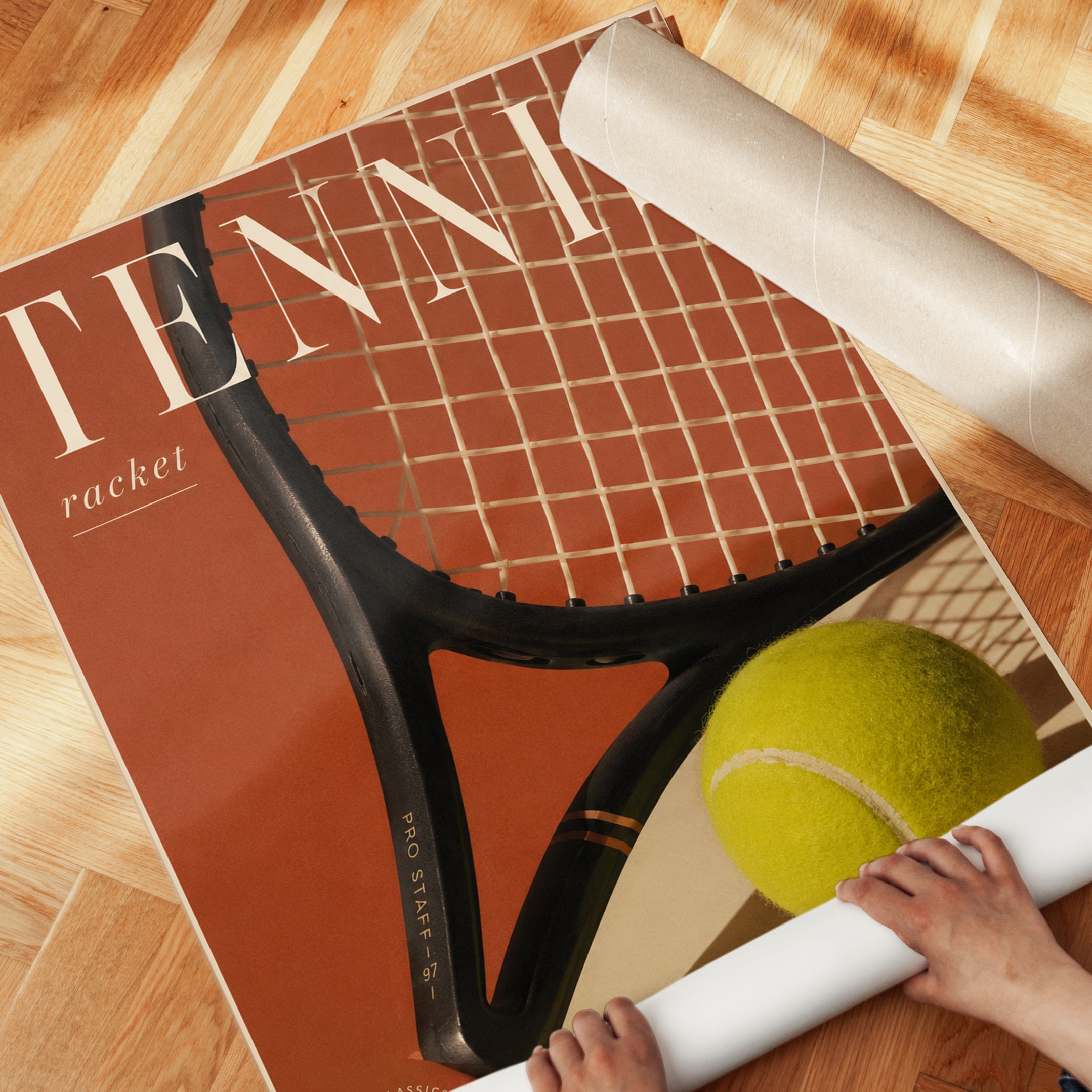 Retro Tennis Poster Print - detail