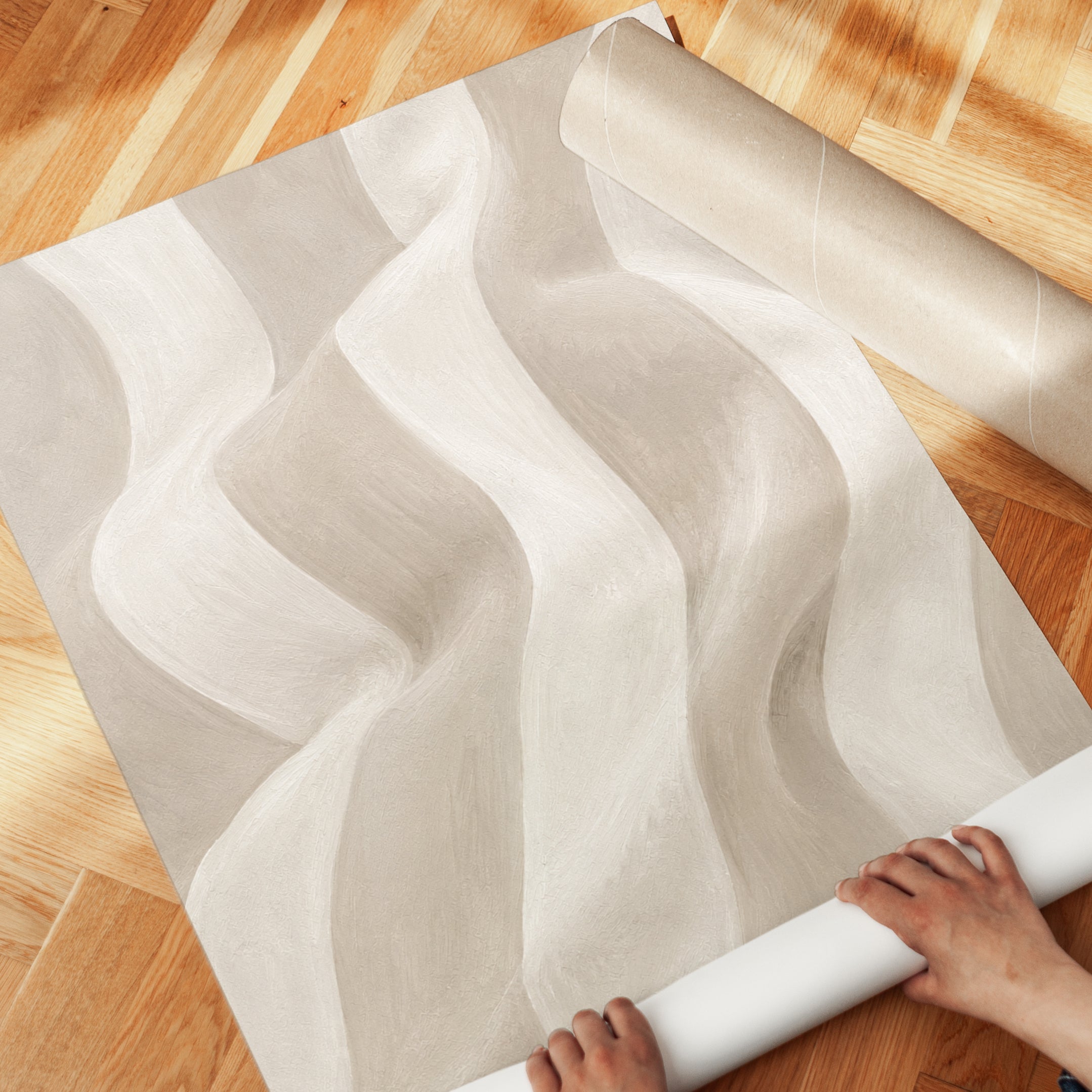 Neutral Abstract Wall Art - detail