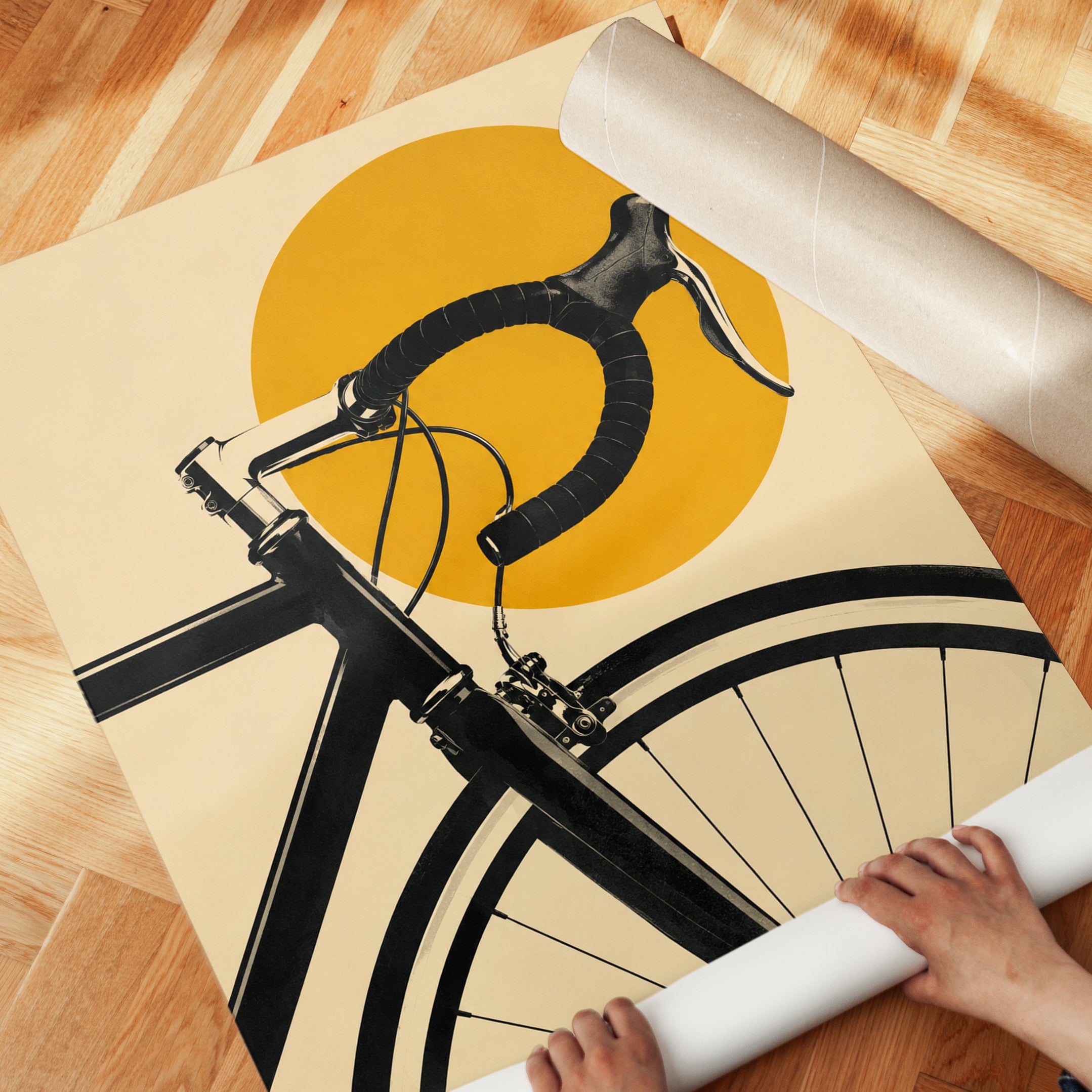 Cycling Wall Art – Vintage Bicycle Print - detail