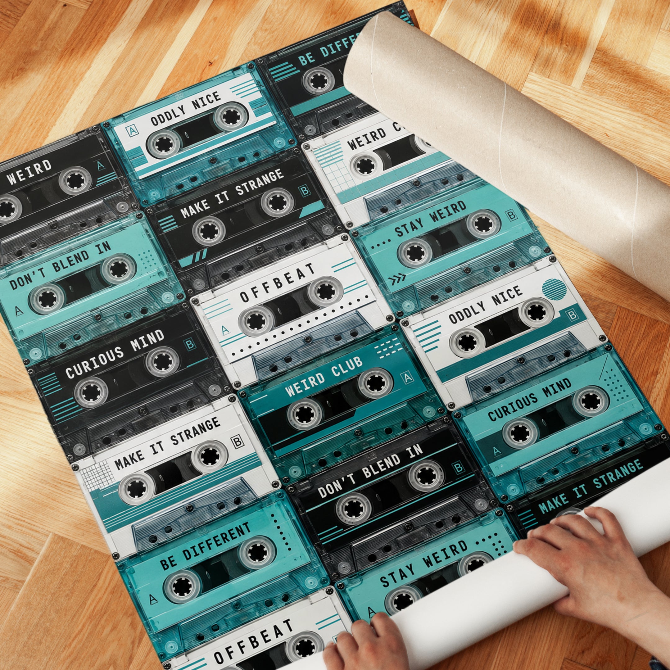 Retro Cassette Tape Print - detail