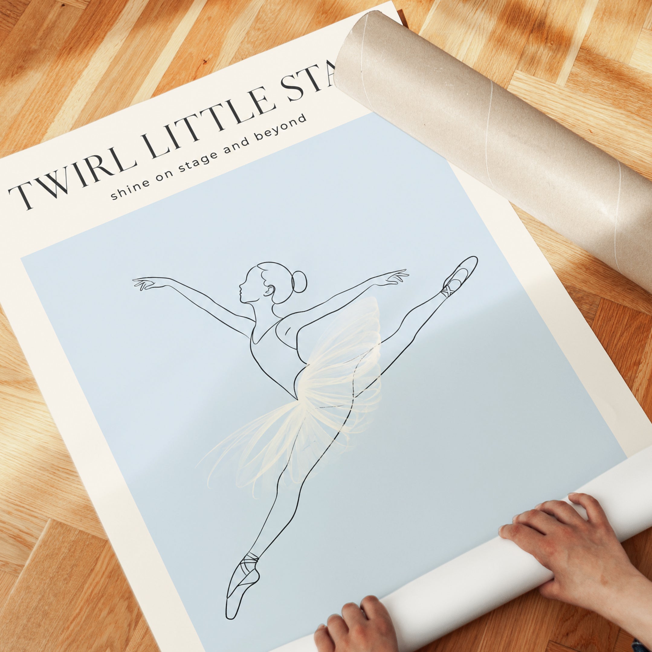 Ballet Dancer Line Art Print - detail