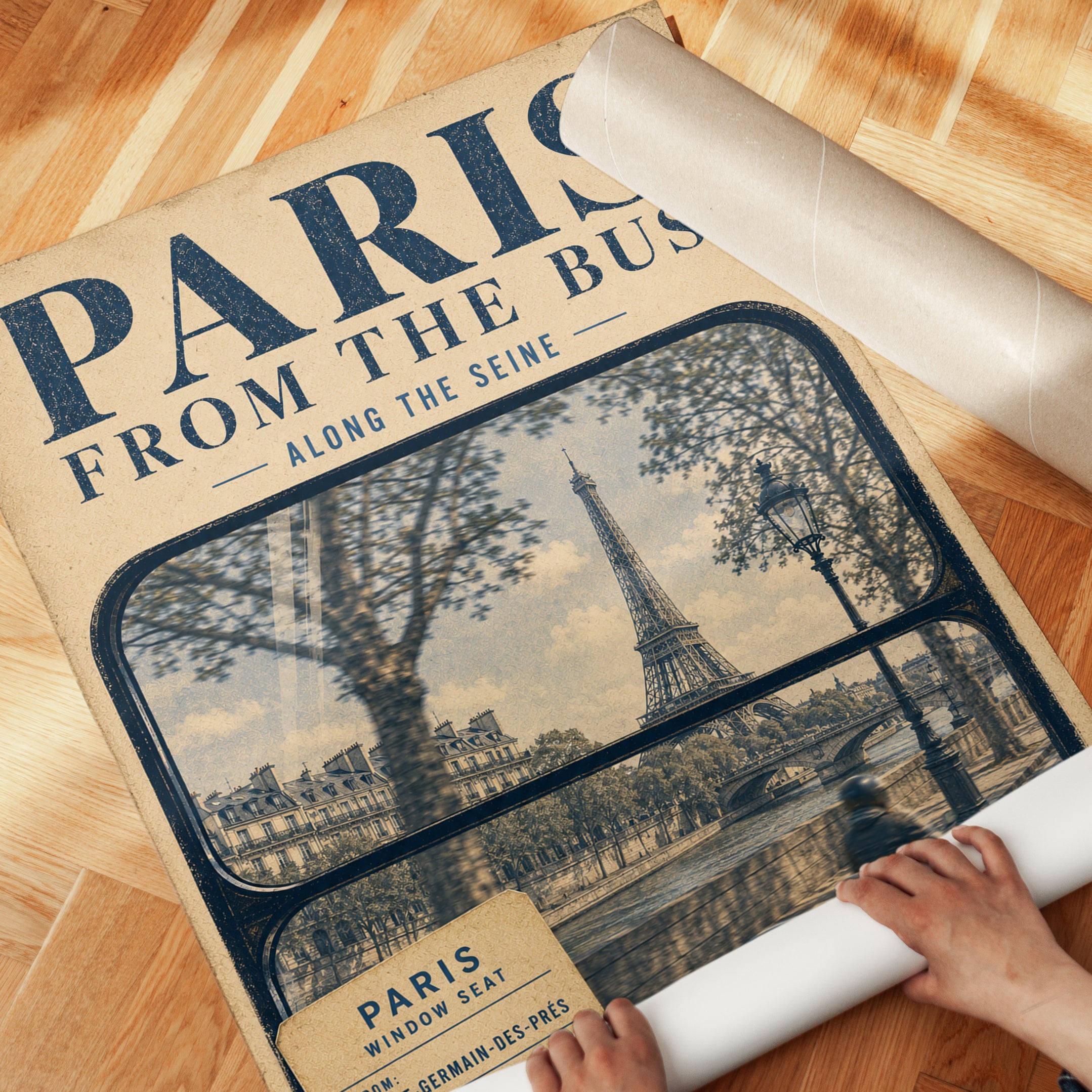 Paris Travel Poster – Vintage Paris Print - detail