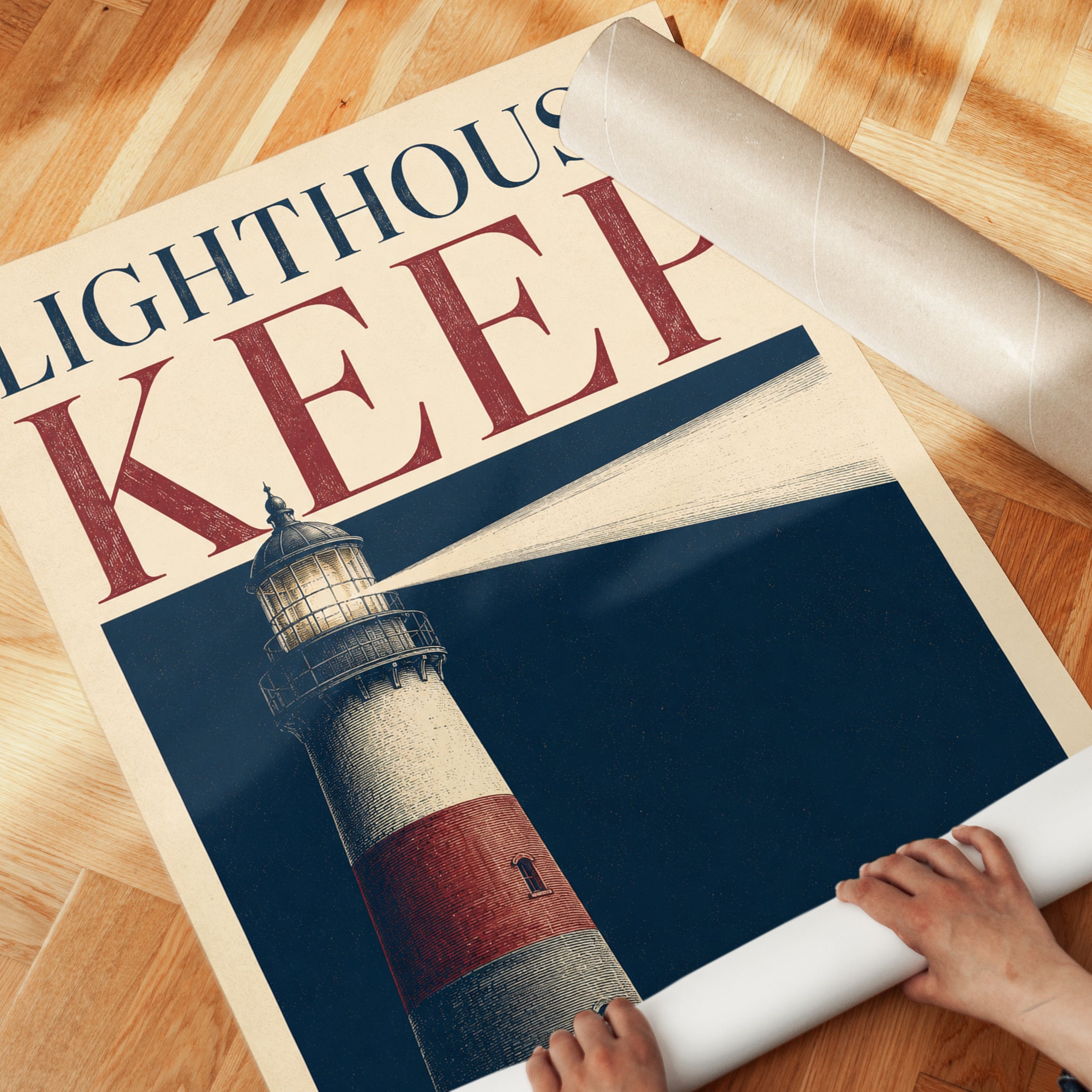 Lighthouse Wall Art – Nautical Poster - detail