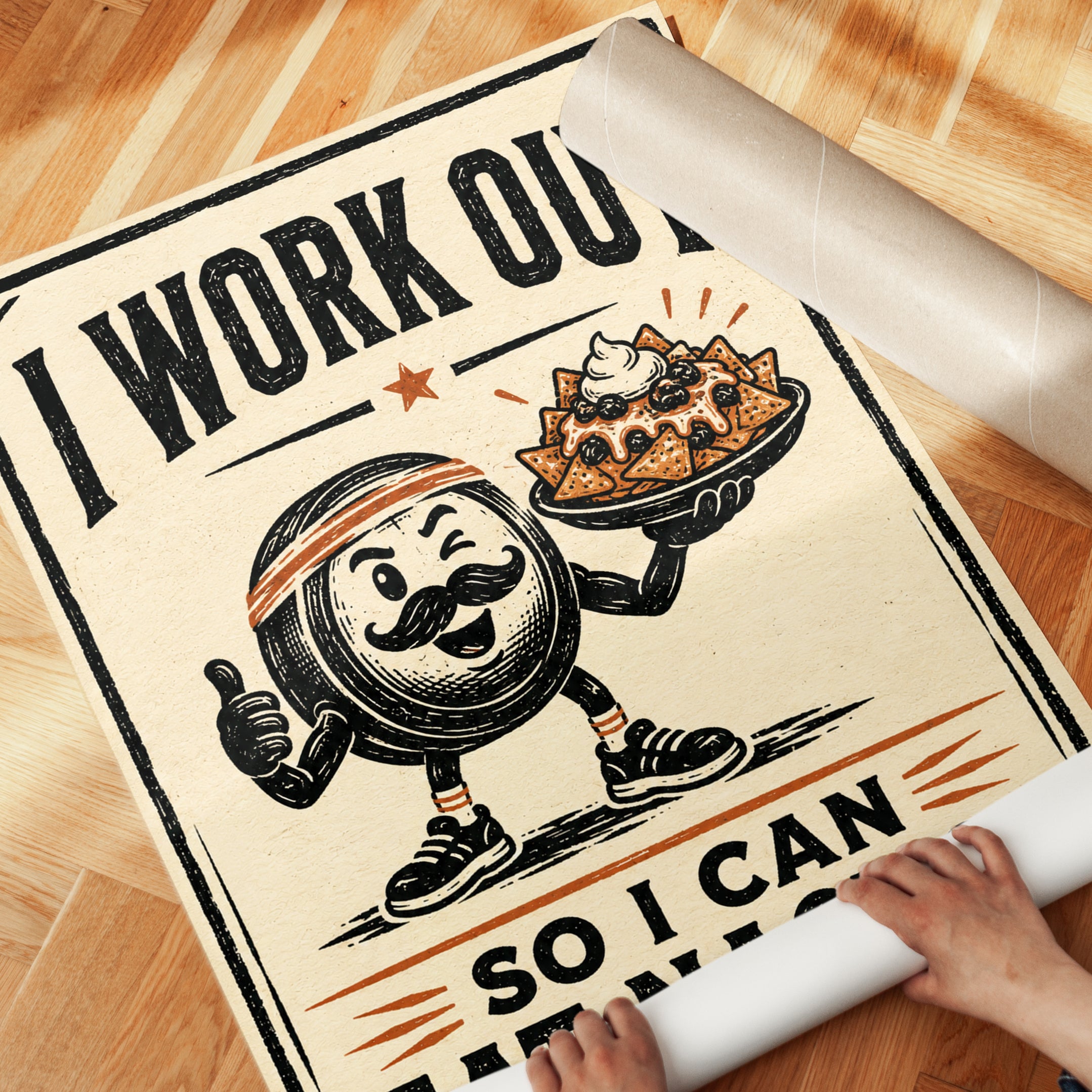 Gym Quote Wall Art – Funny Workout Print - detail