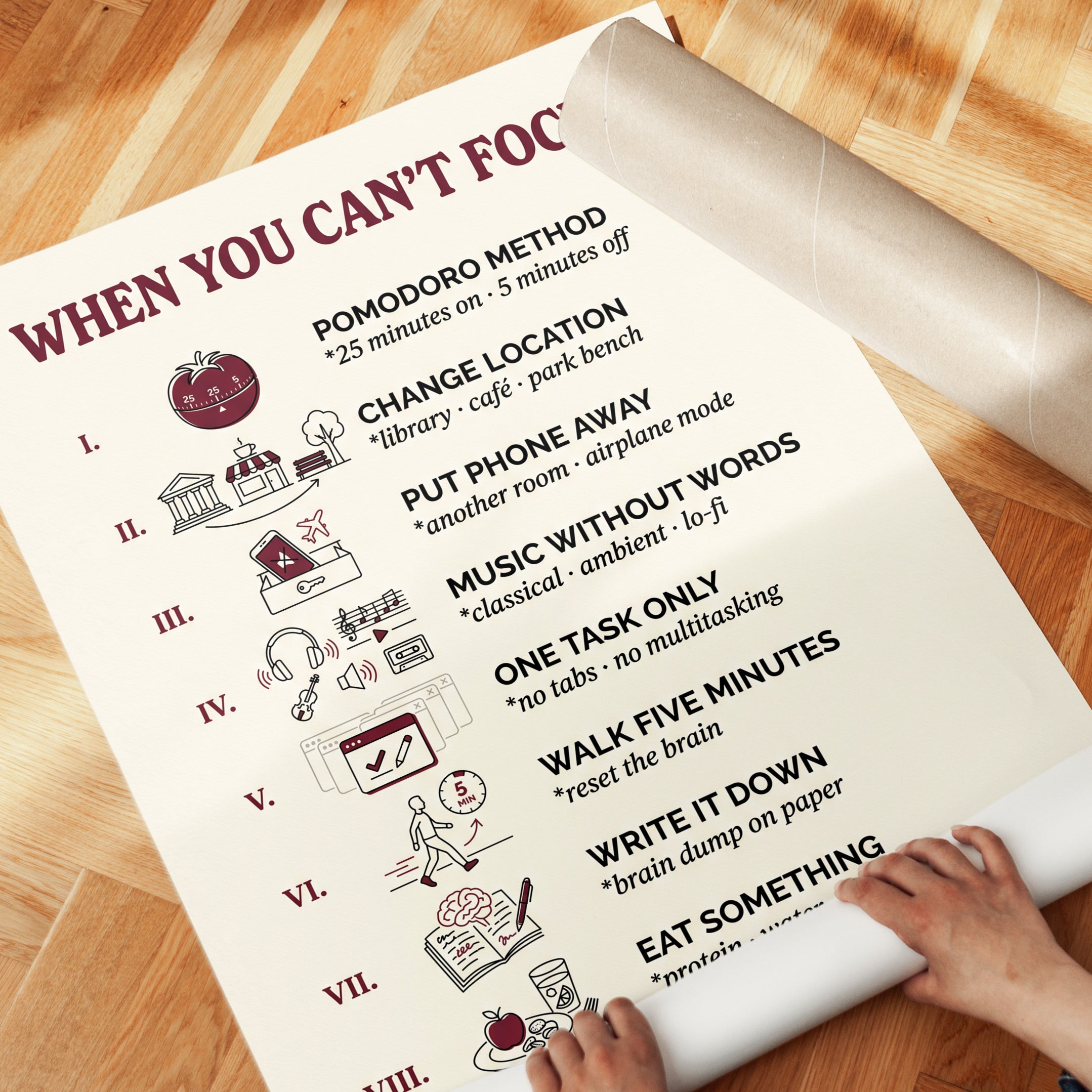 Pomodoro Method Focus Poster - detail