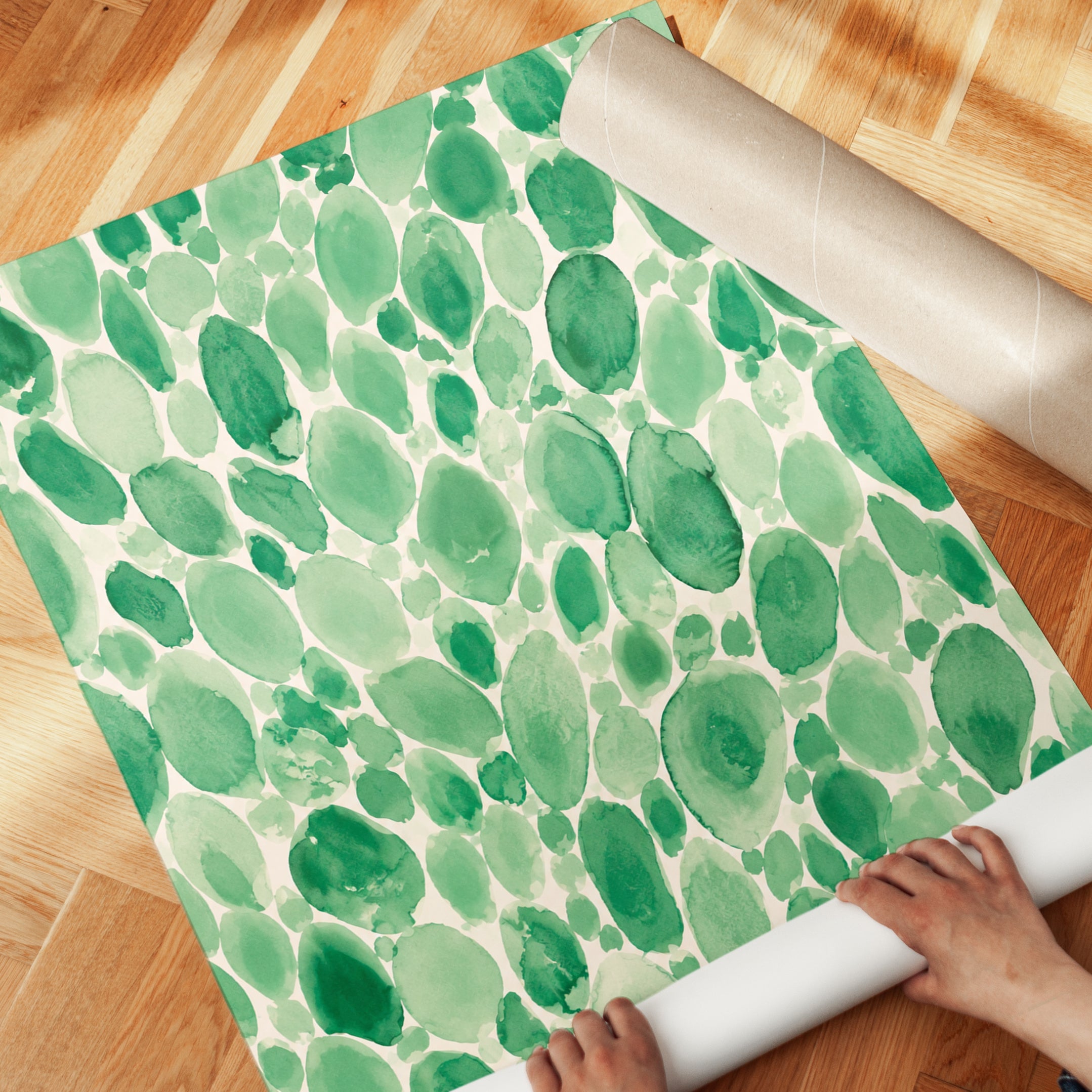 Green Watercolor Wall Art - detail