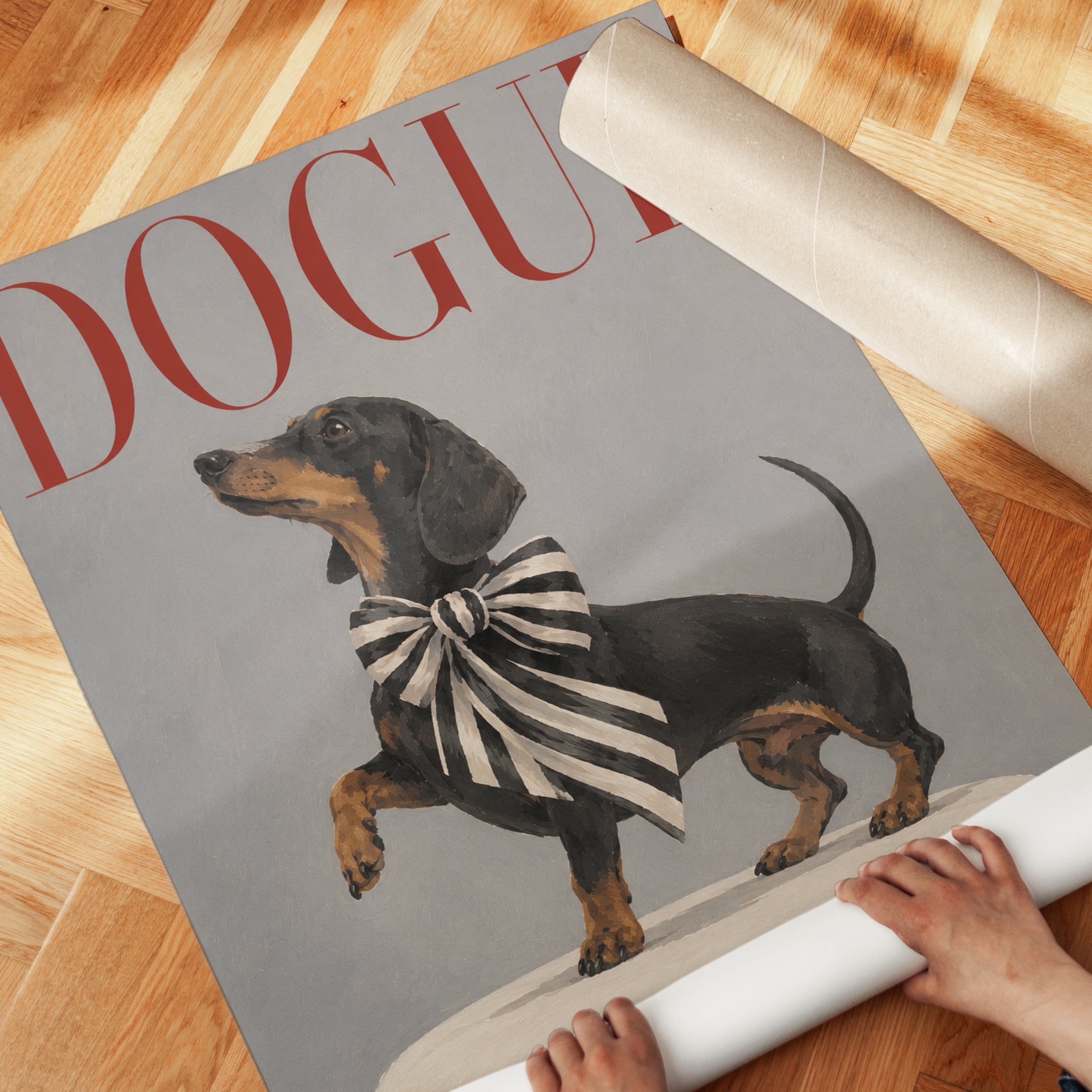 Dachshund Wall Art – Fashion Dog Print - detail