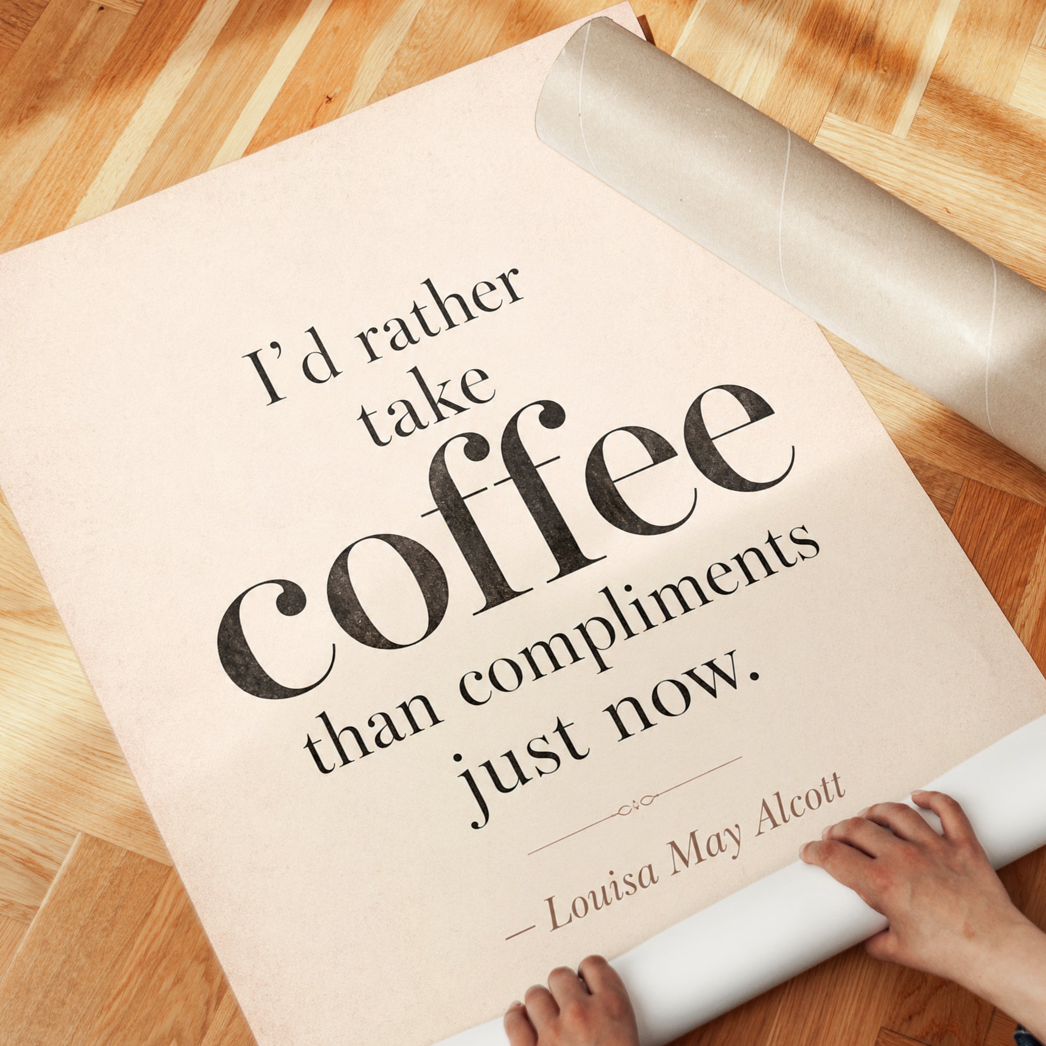Coffee Quote Print – Kitchen Wall Art - detail