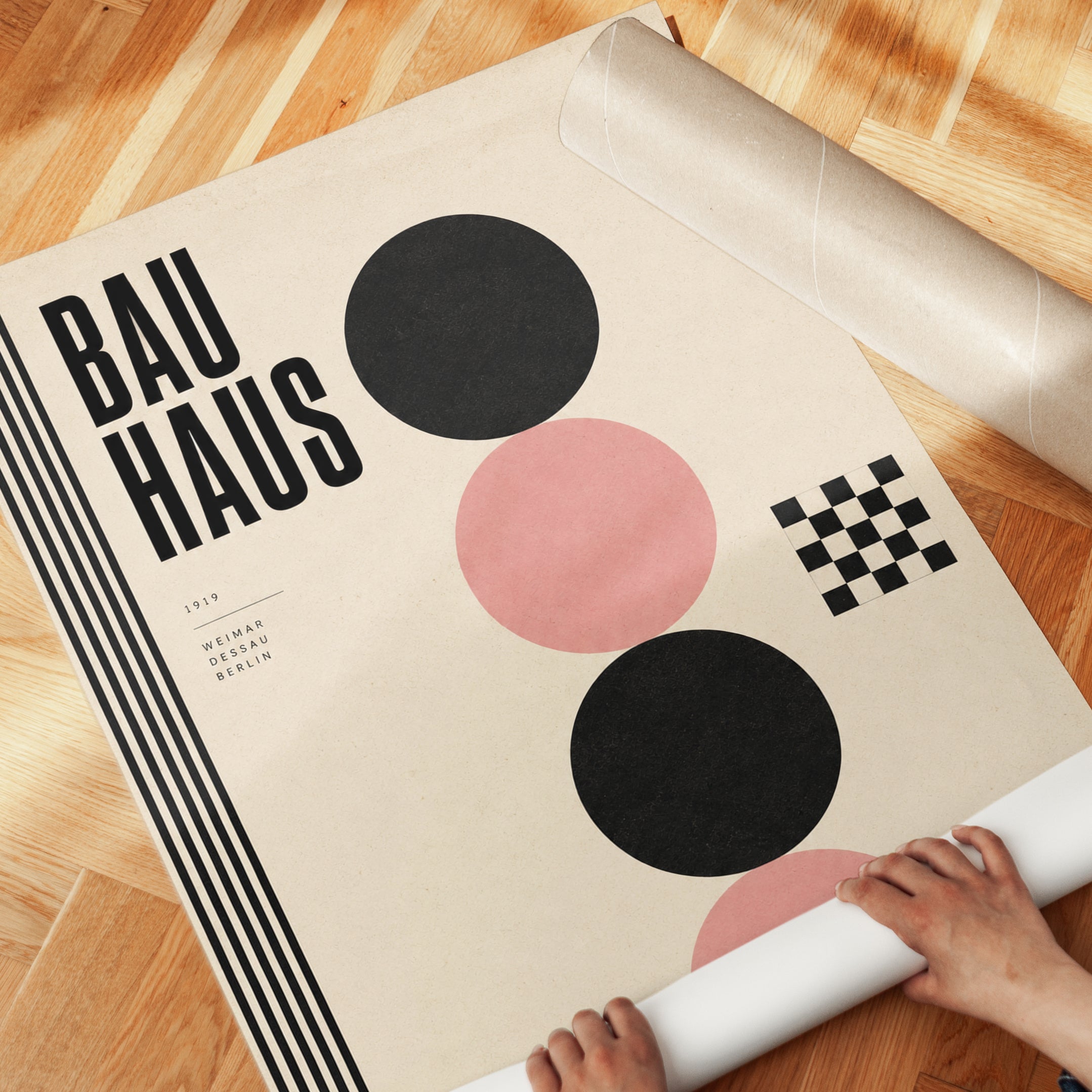 Bauhaus Print: Bold Geometric Shapes - detail