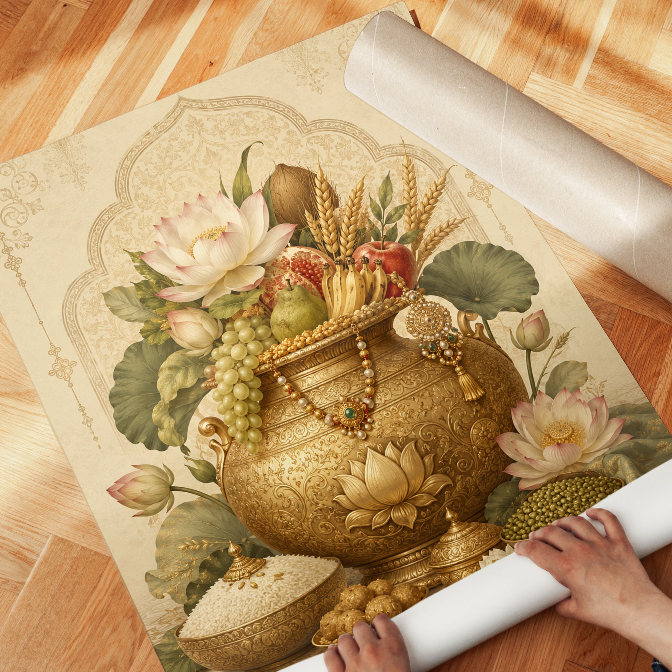 Lotus Flower Wall Art – Abundance Vessel Print - detail