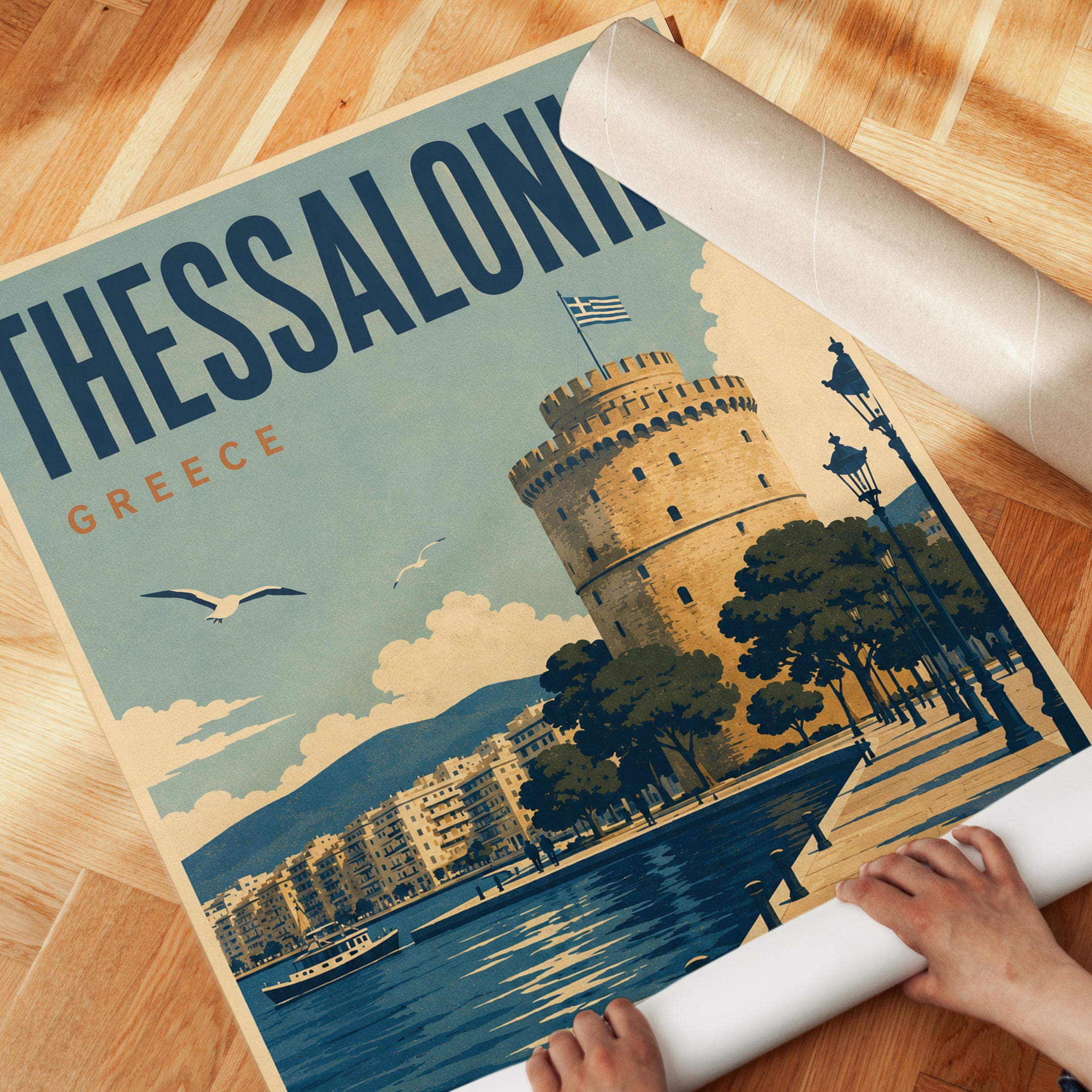 Thessaloniki Travel Poster – Greece Wall Art - detail