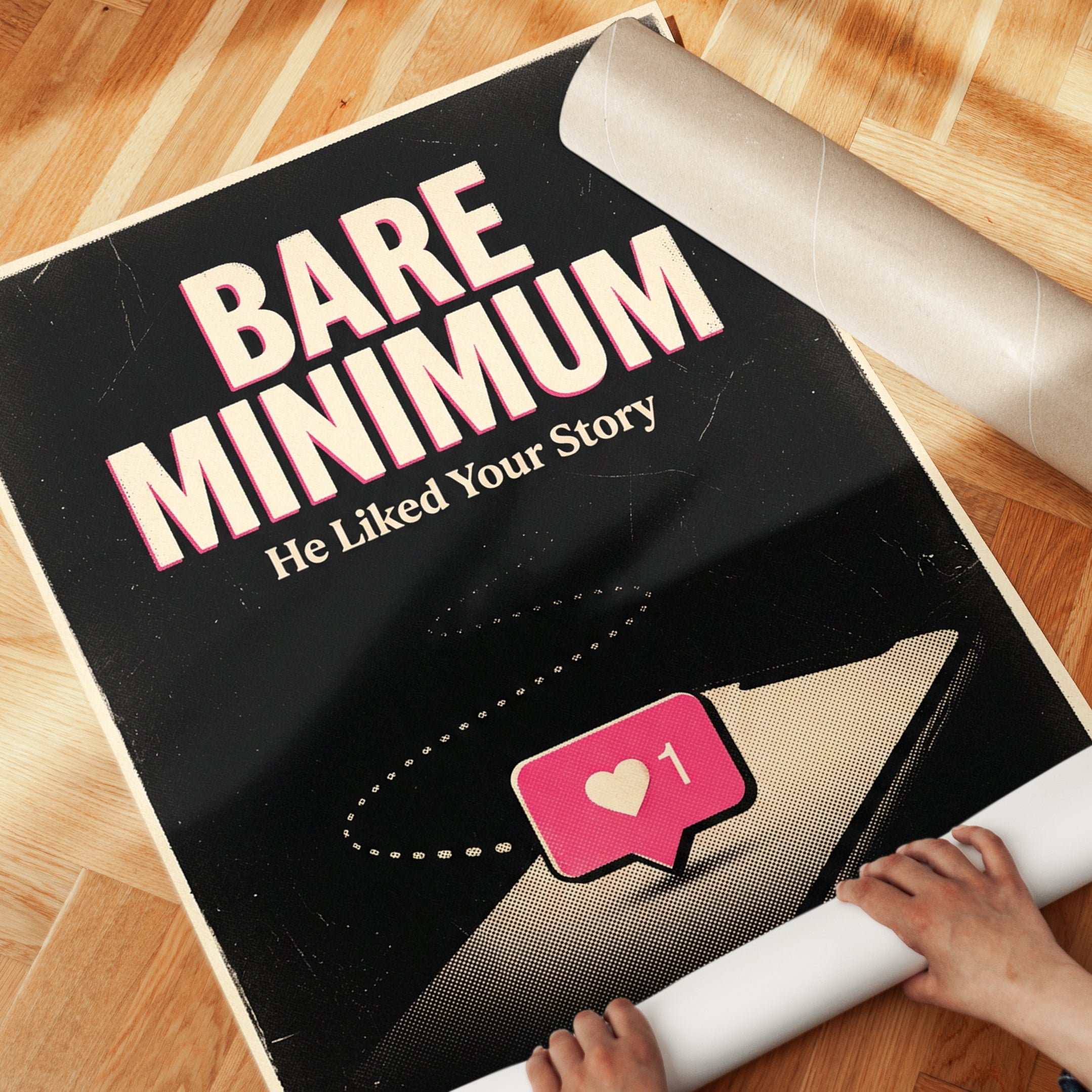 Bare Minimum Social Media Poster: Retro Typography Art Print - detail