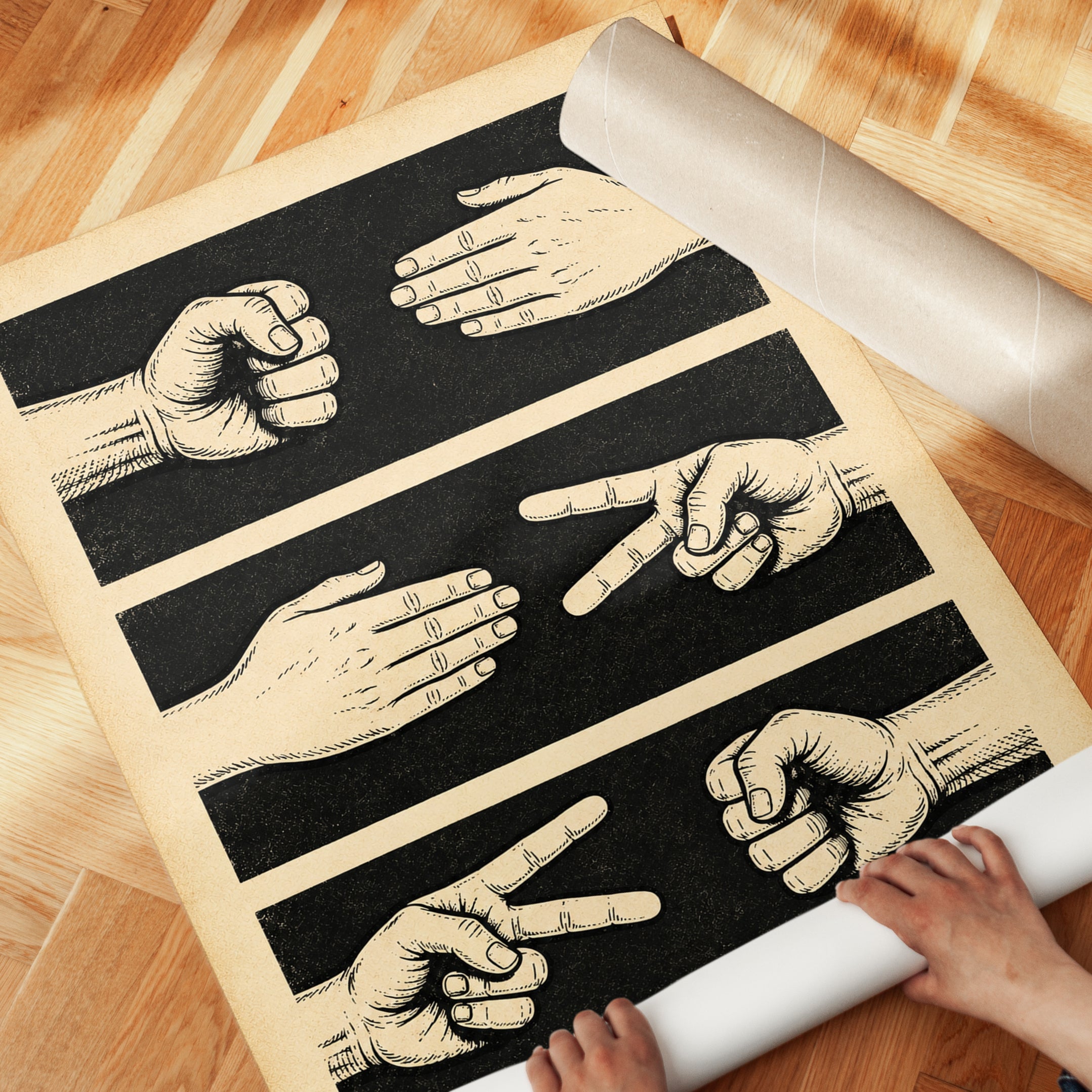 Rock Paper Scissors Poster – Keep It Civil Print - detail