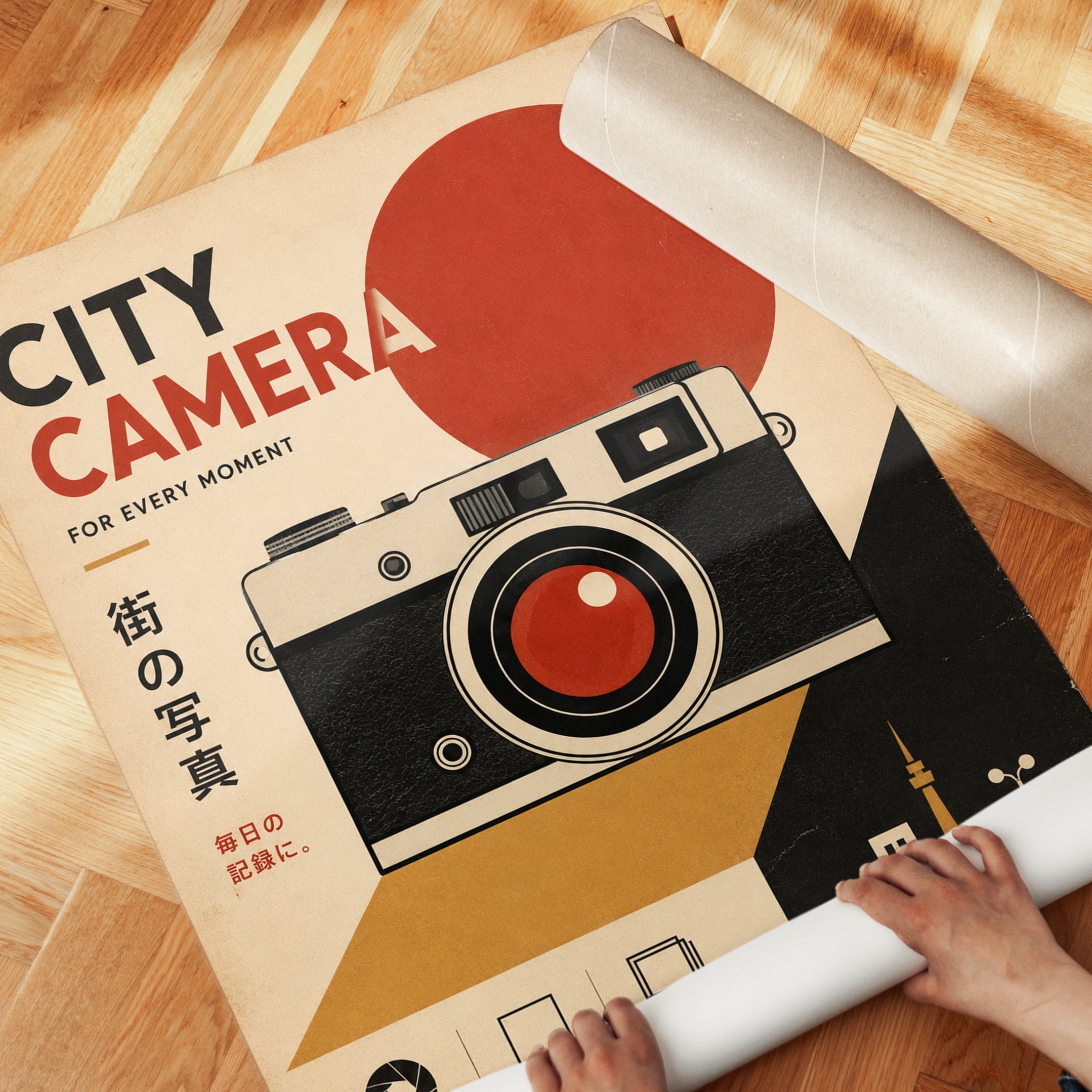 Vintage Camera Poster – Retro Photography Print - detail