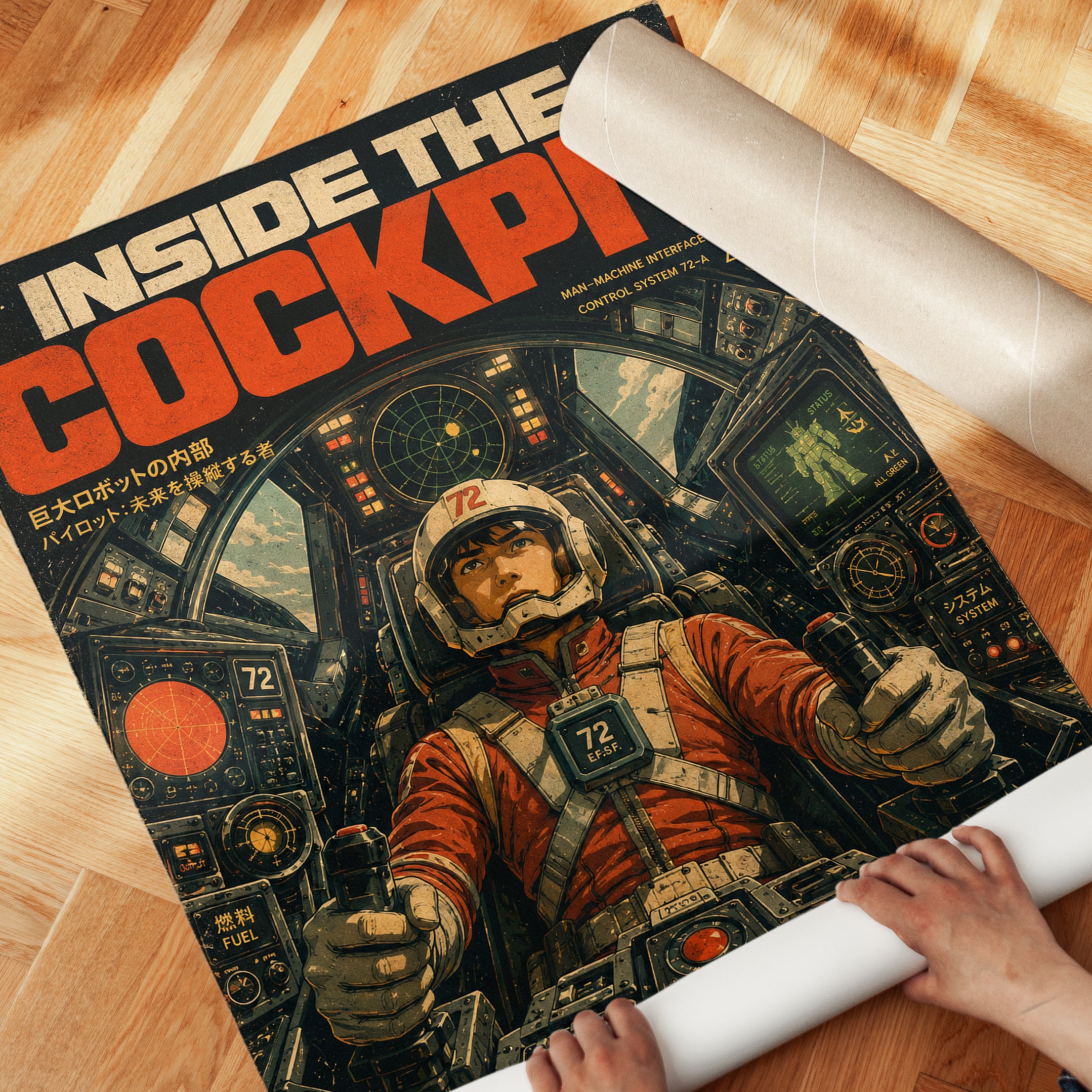 Retro Space Poster – Vintage Astronaut Print - detail