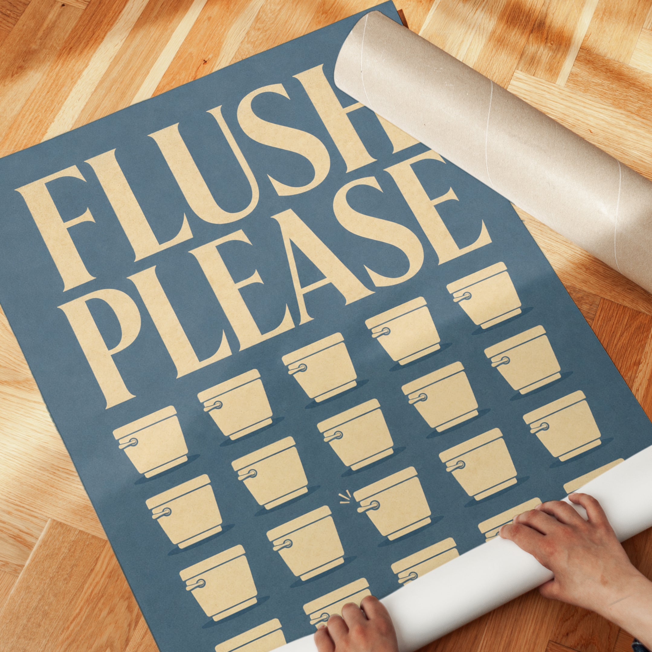 Vintage Bathroom Sign – Flush Please - detail