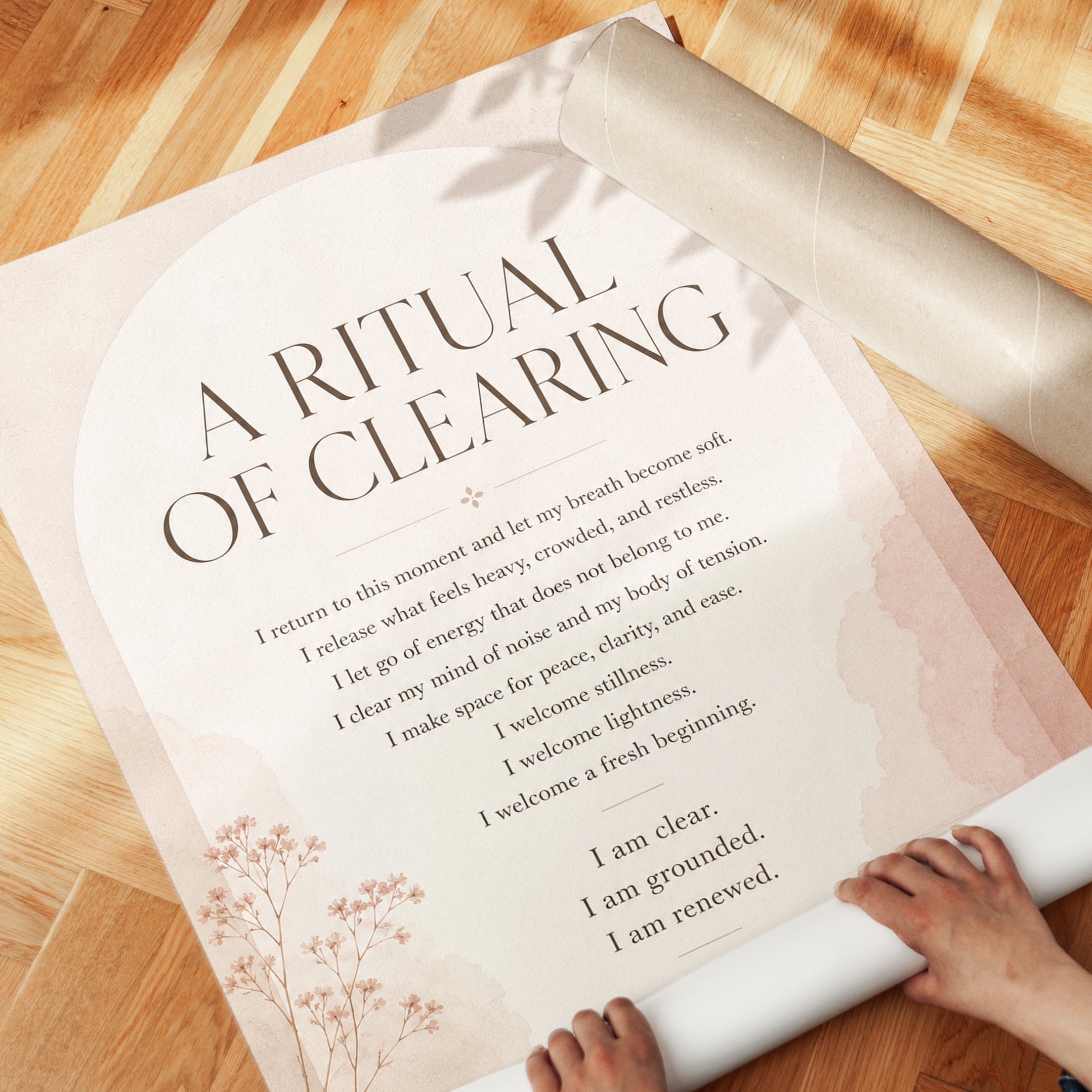 A Ritual of Clearing Art Print: Mindfulness Typography Poster - detail