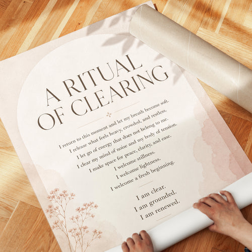 A Ritual of Clearing Art Print: Mindfulness Typography Poster - detail