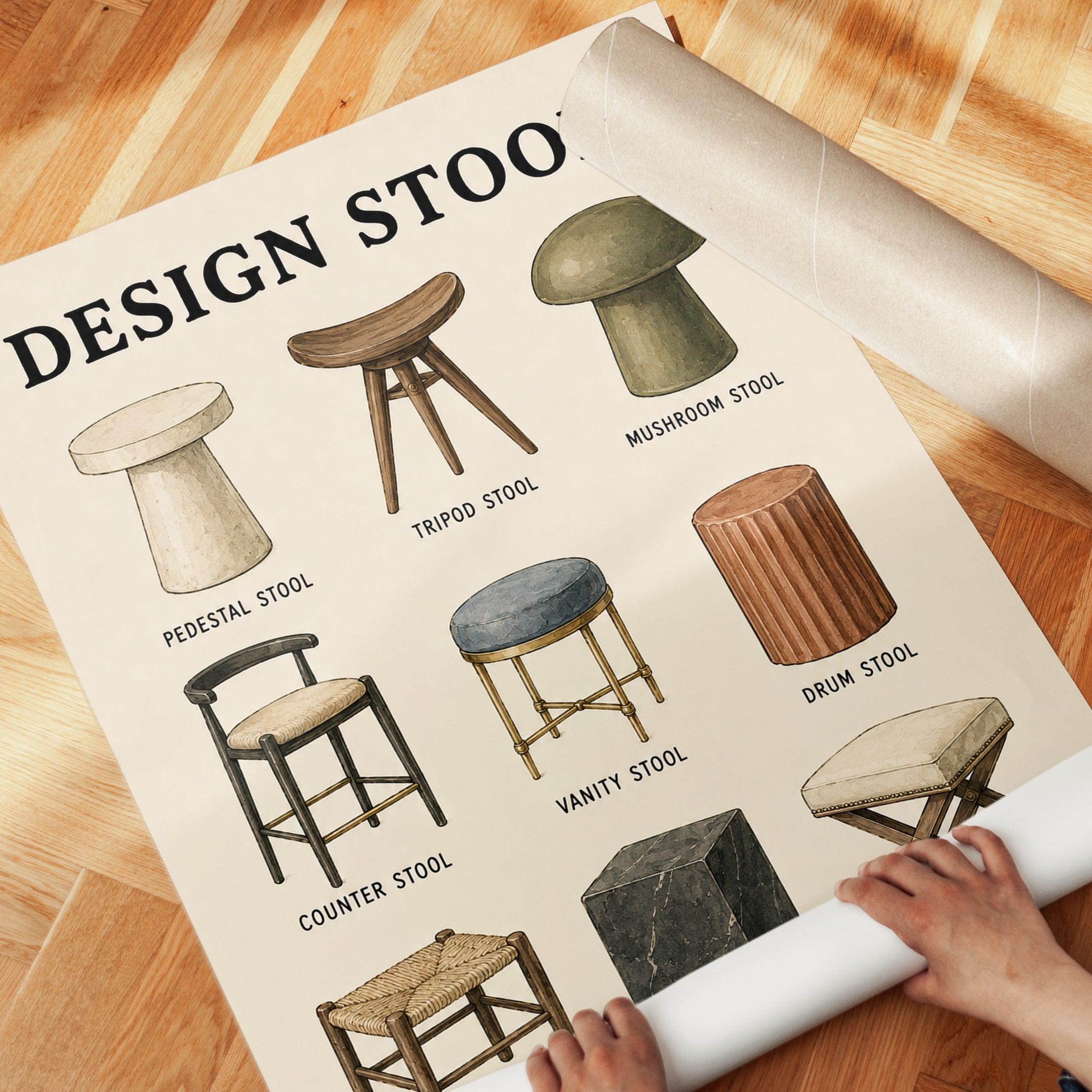 Design Stools Wall Art - detail