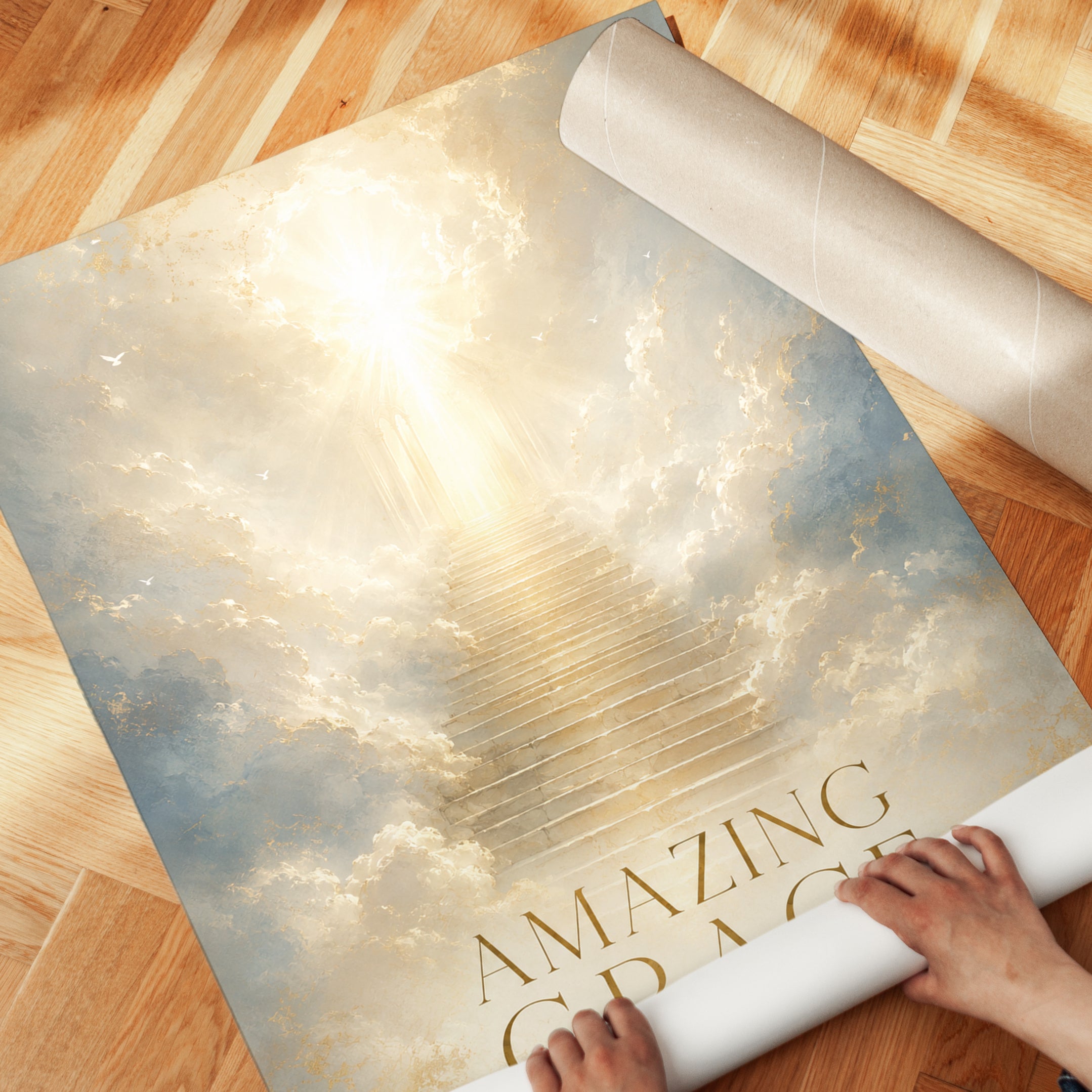 Spiritual Wall Art – Heavenly Stairs Print - detail