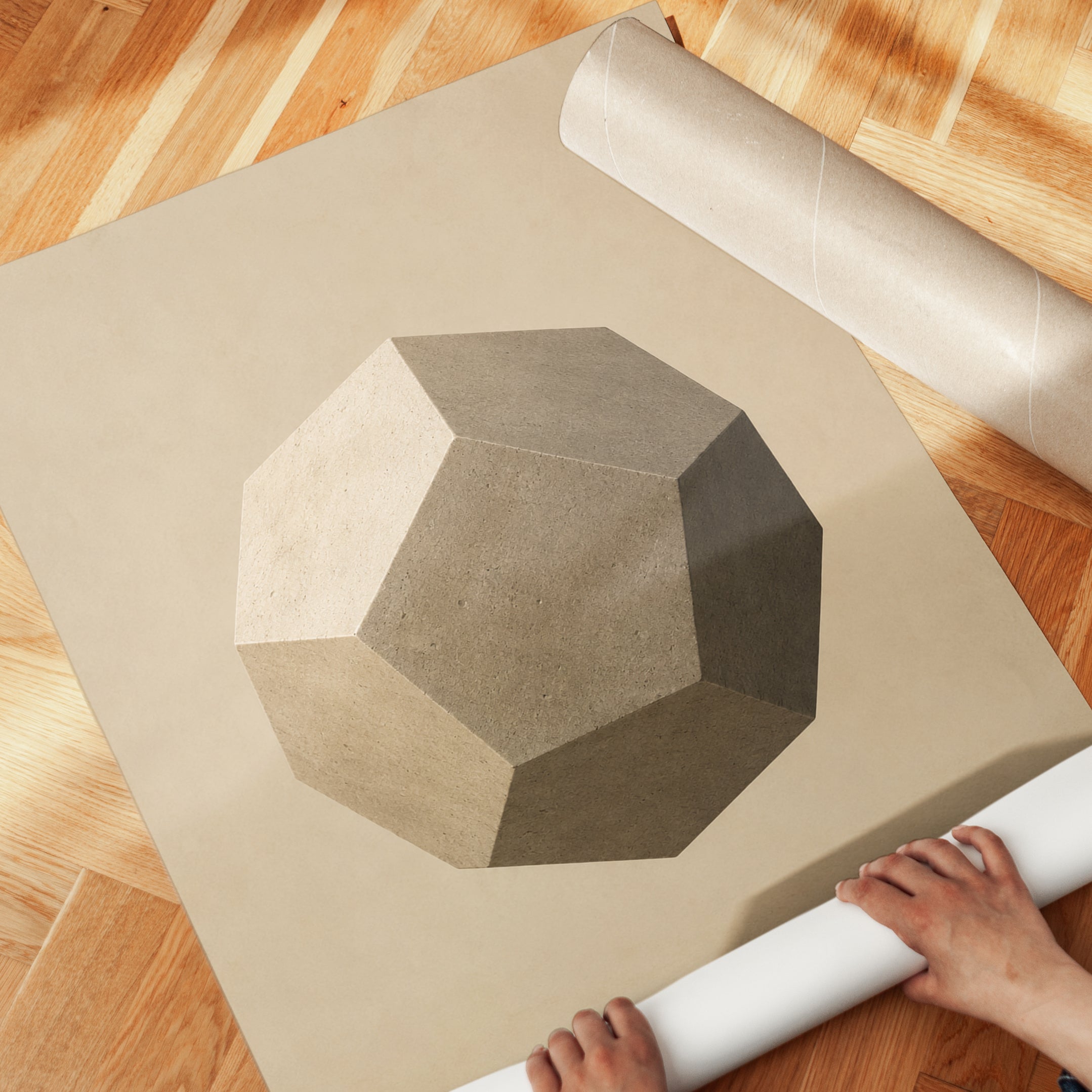 Geometric Wall Art – Abstract Shape Print - detail