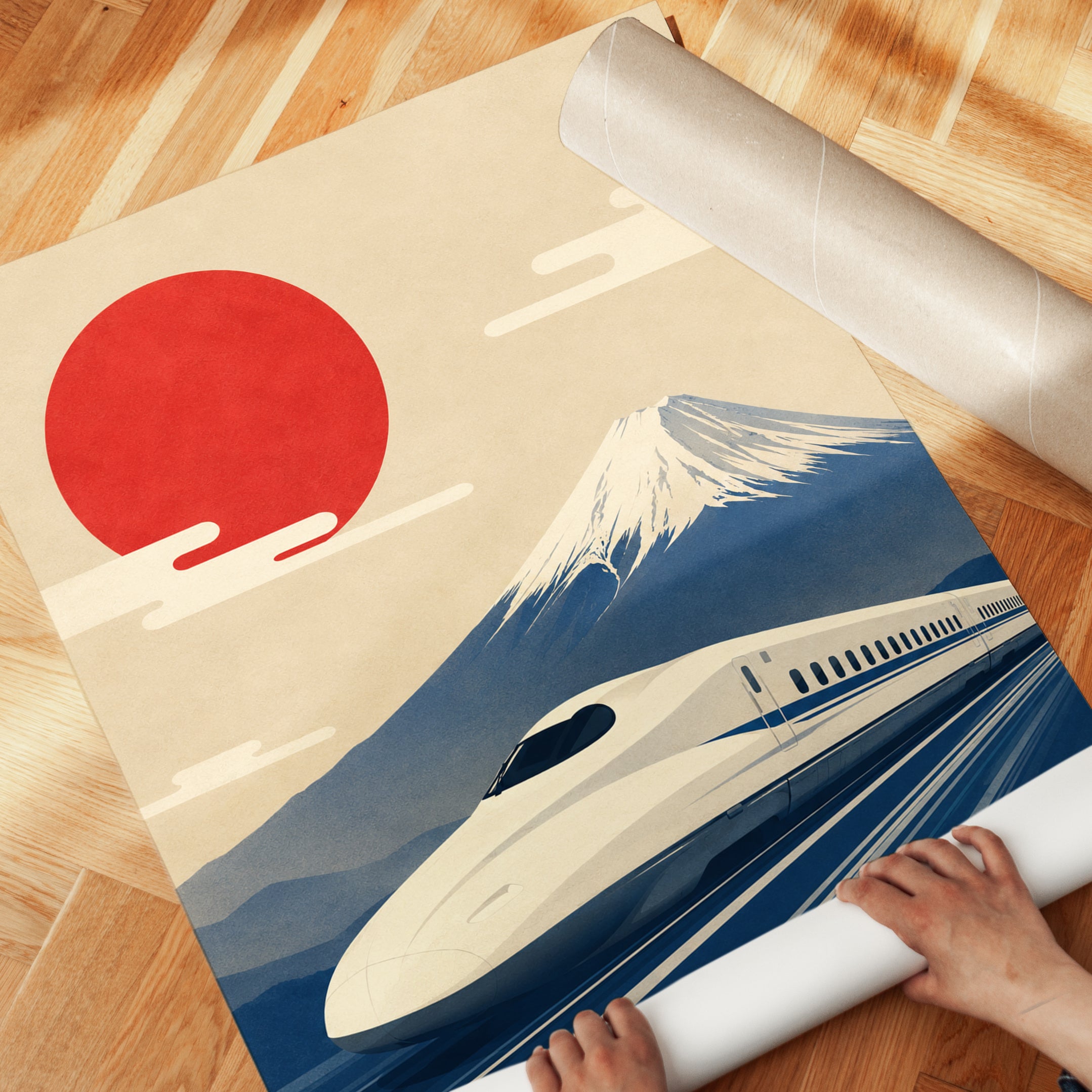 Japan Travel Poster – Mount Fuji Wall Art - detail