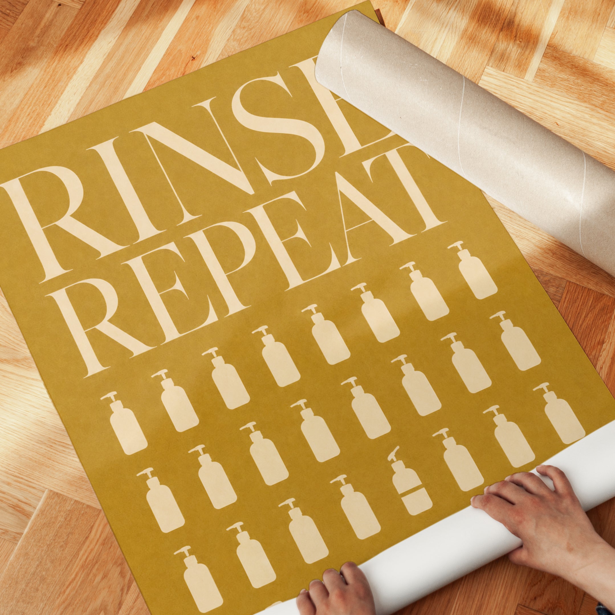 Rinse Repeat Bathroom Print - detail