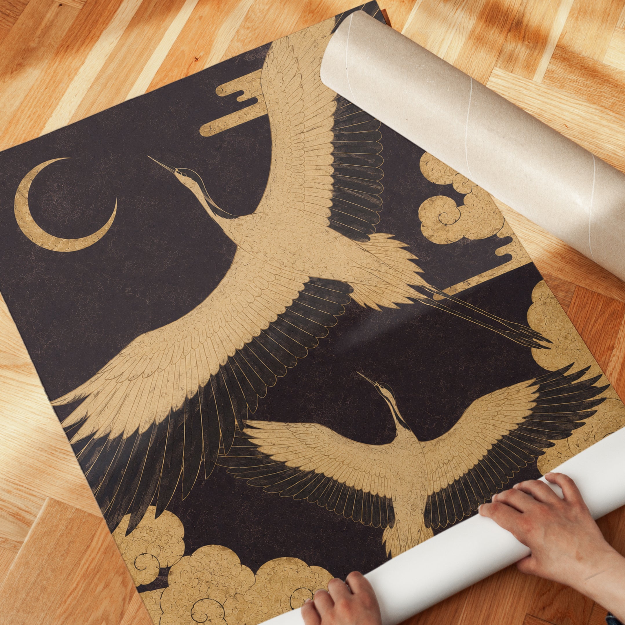 Japanese Crane Wall Art - detail