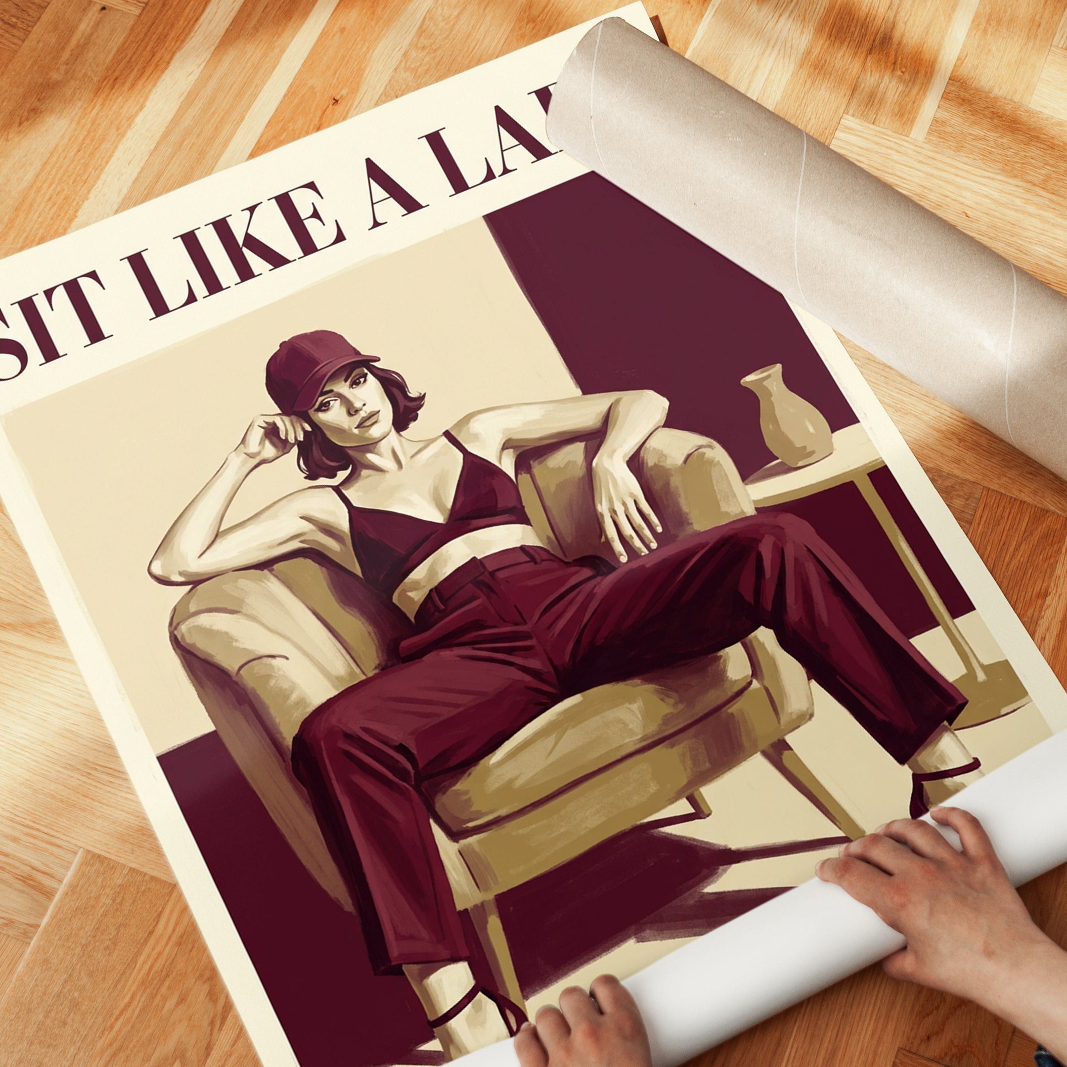 Sit Like a Lady Poster: Feminist Art - detail
