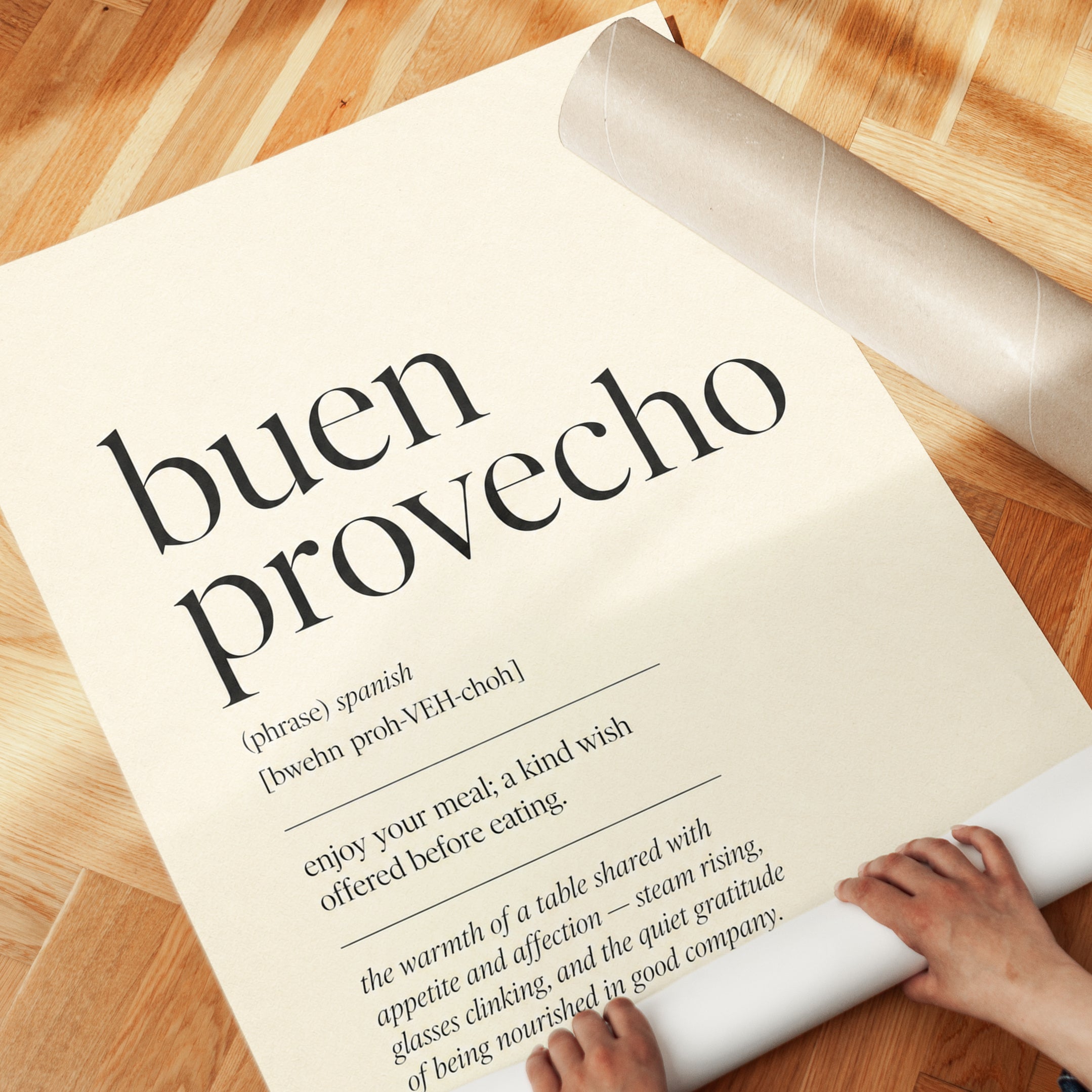 Buen Provecho Typography Print - detail