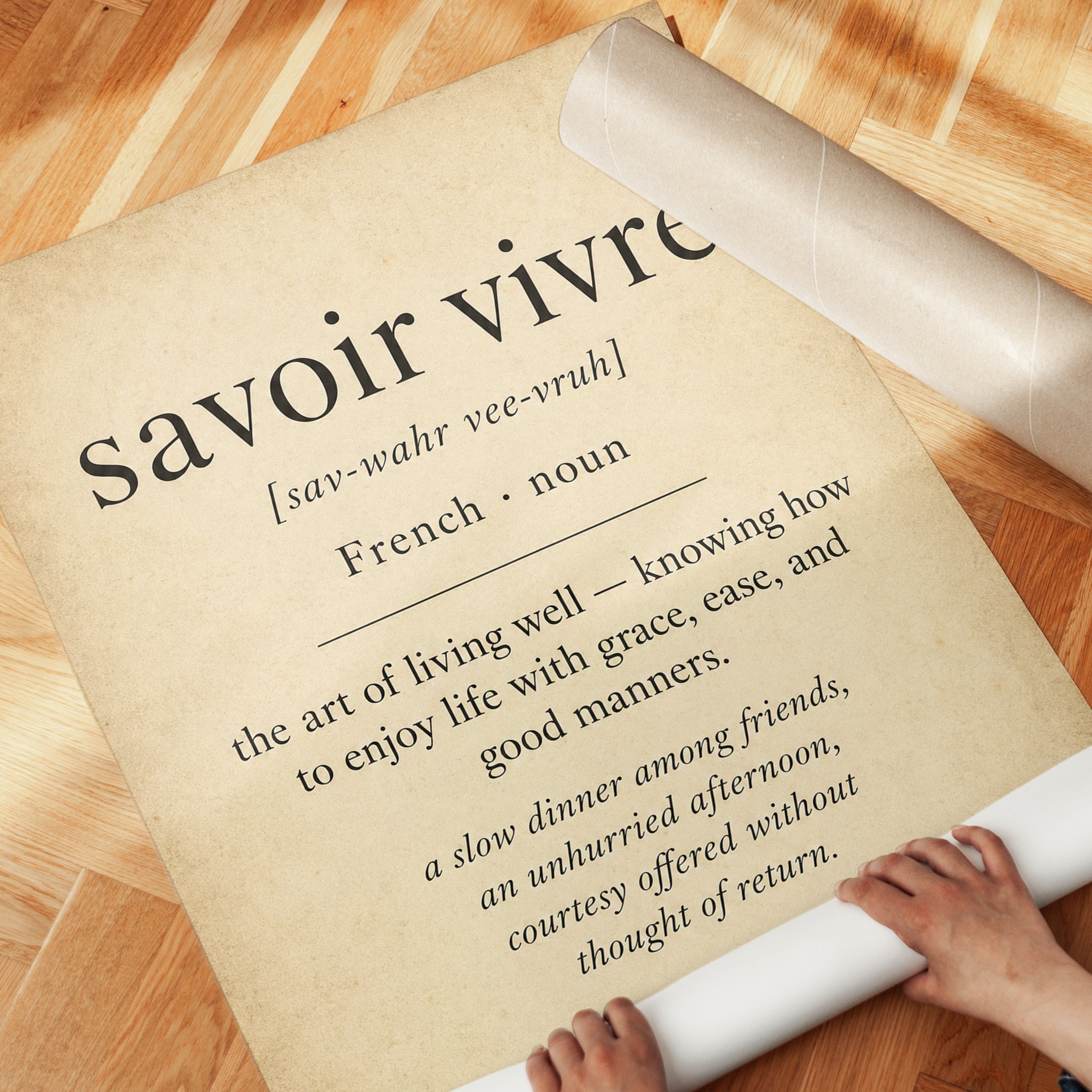 French Definition Print – Savoir Vivre Wall Art - detail