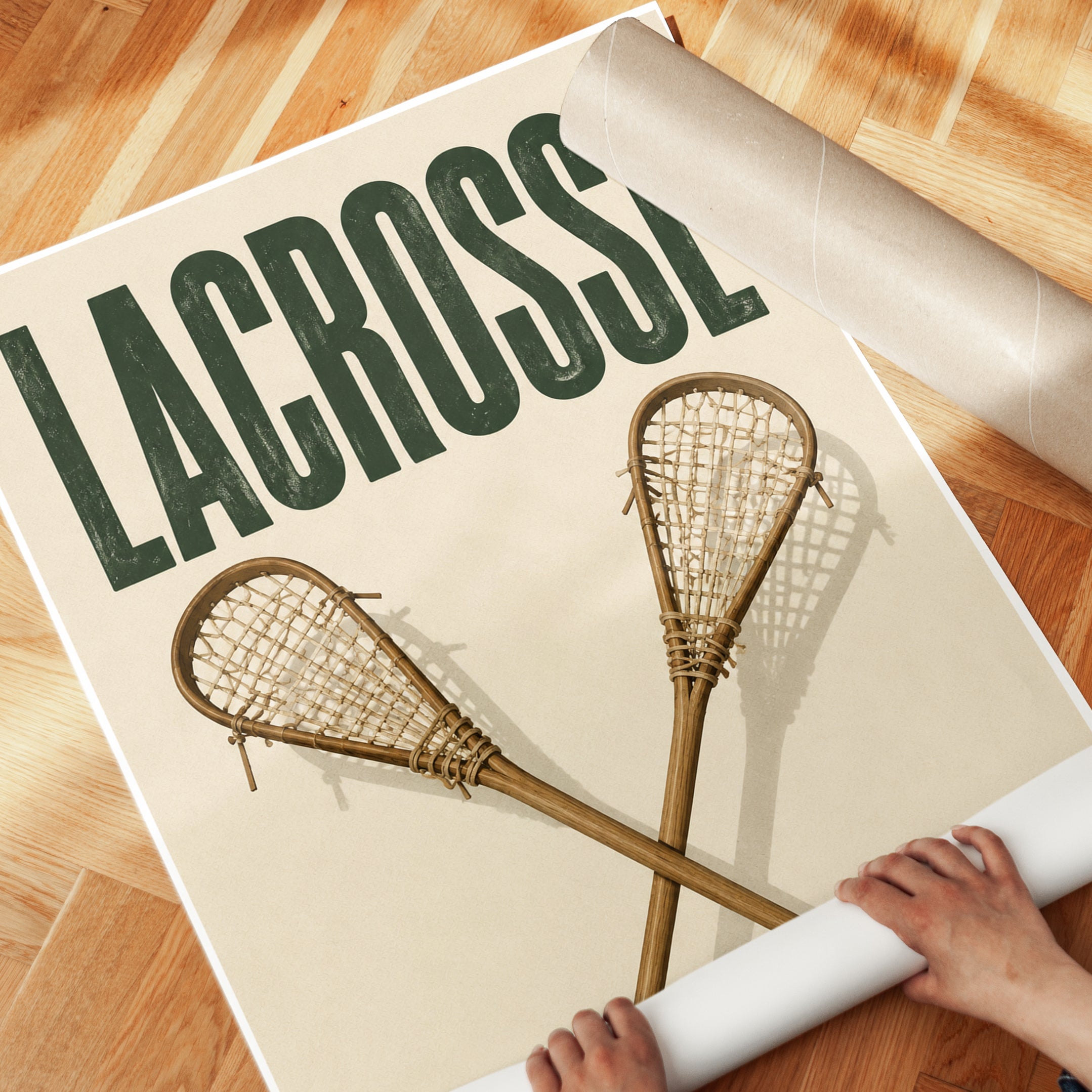 Lacrosse Wall Art – Vintage Sports Print - detail