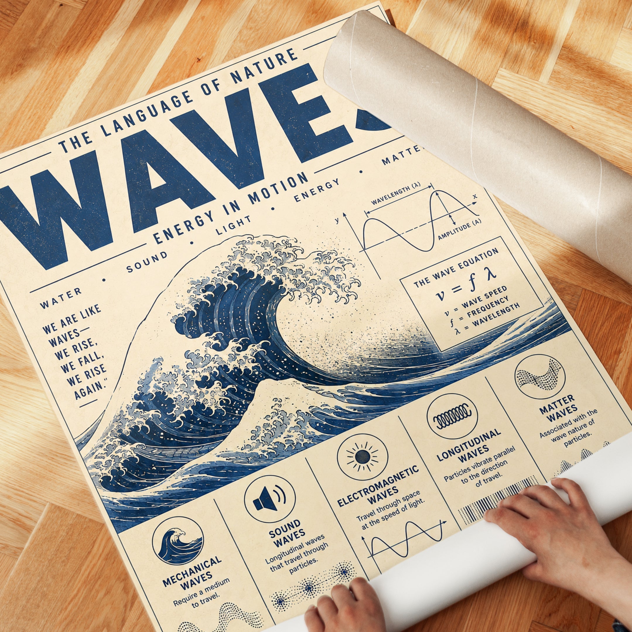 Science Poster – Wave Physics Wall Art - detail