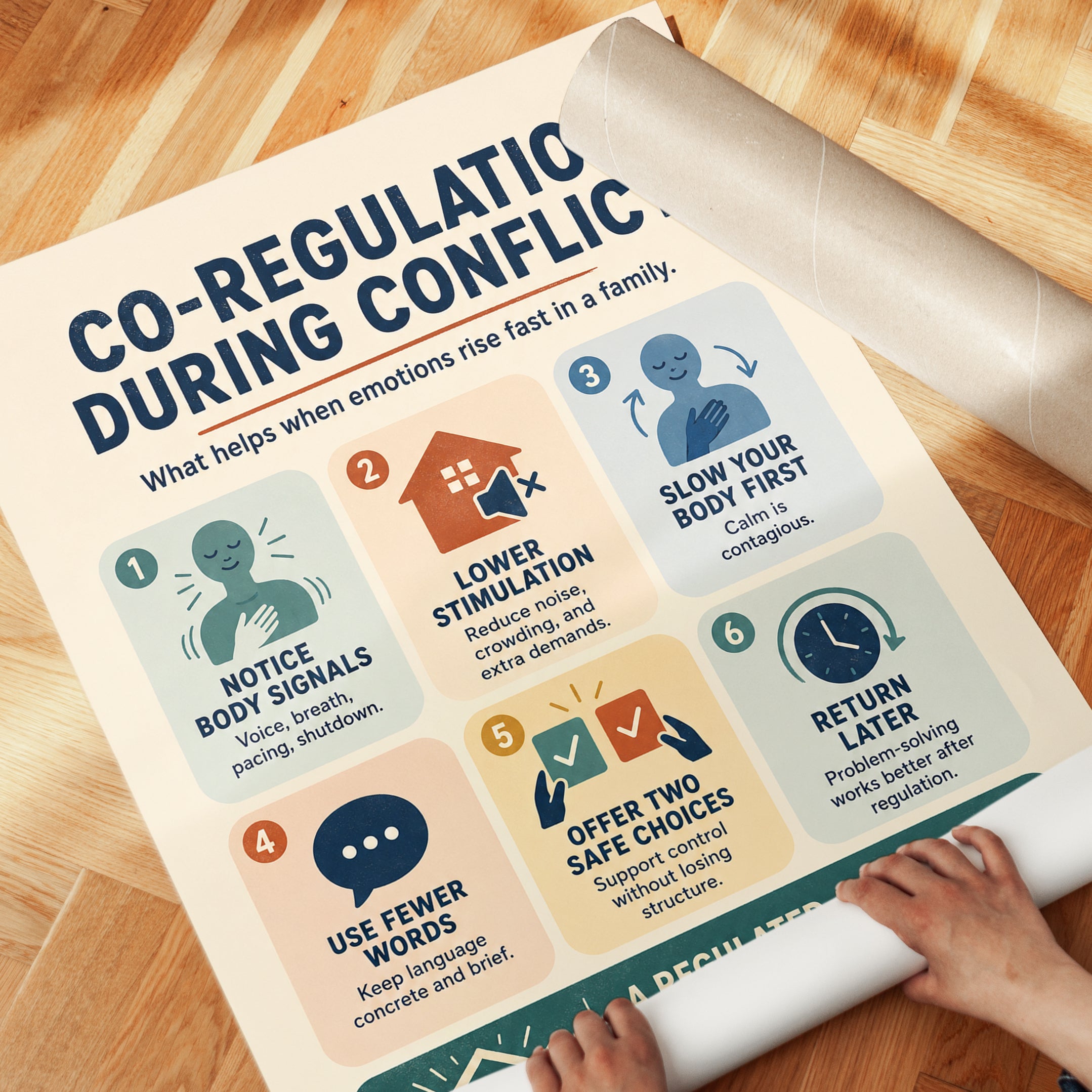 Co-Regulation During Conflict Poster: Family Therapy Guide - detail