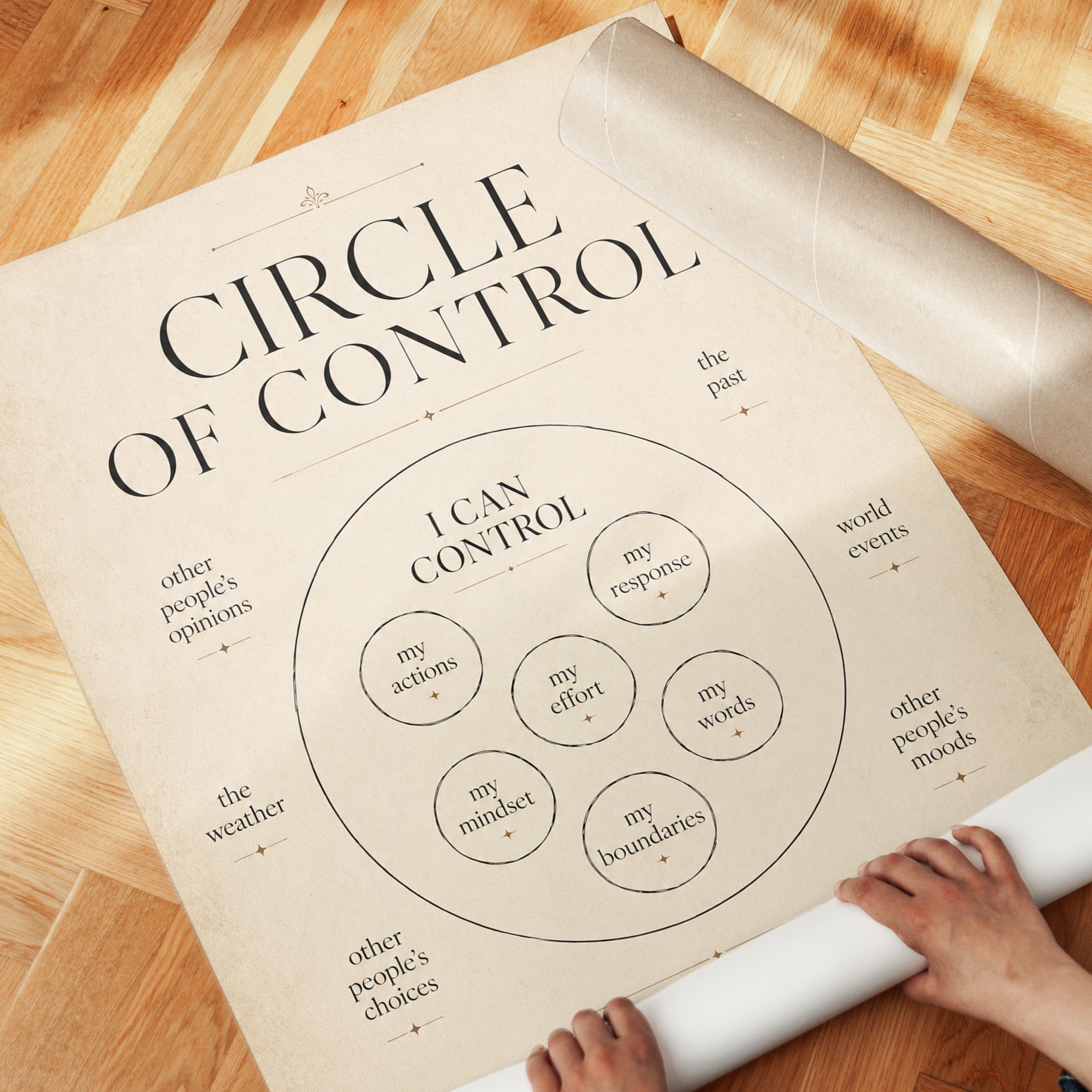 Circle of Control Poster – Mindfulness Wall Art - detail