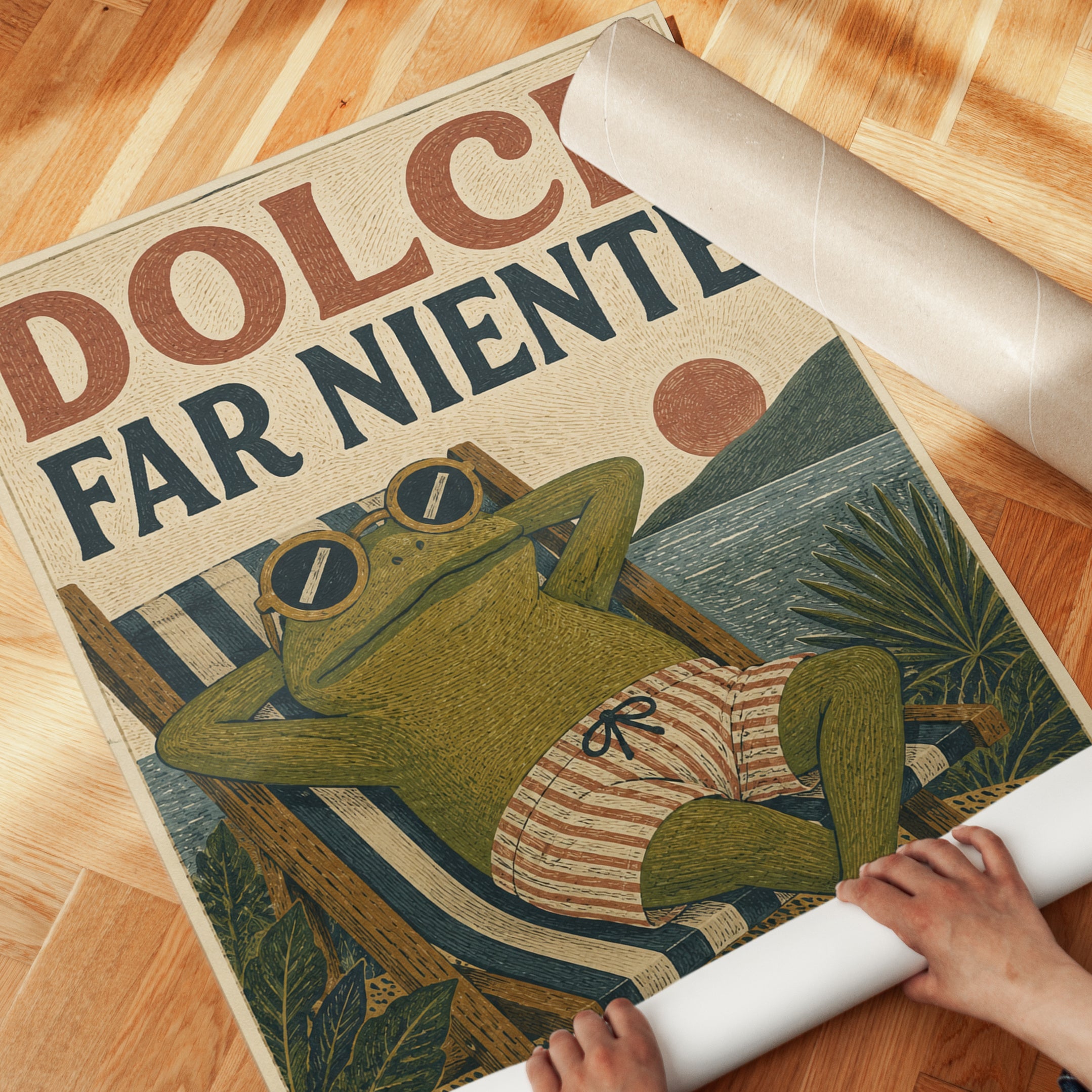 Frog Lounge Chair Art – Dolce Far Niente Print - detail