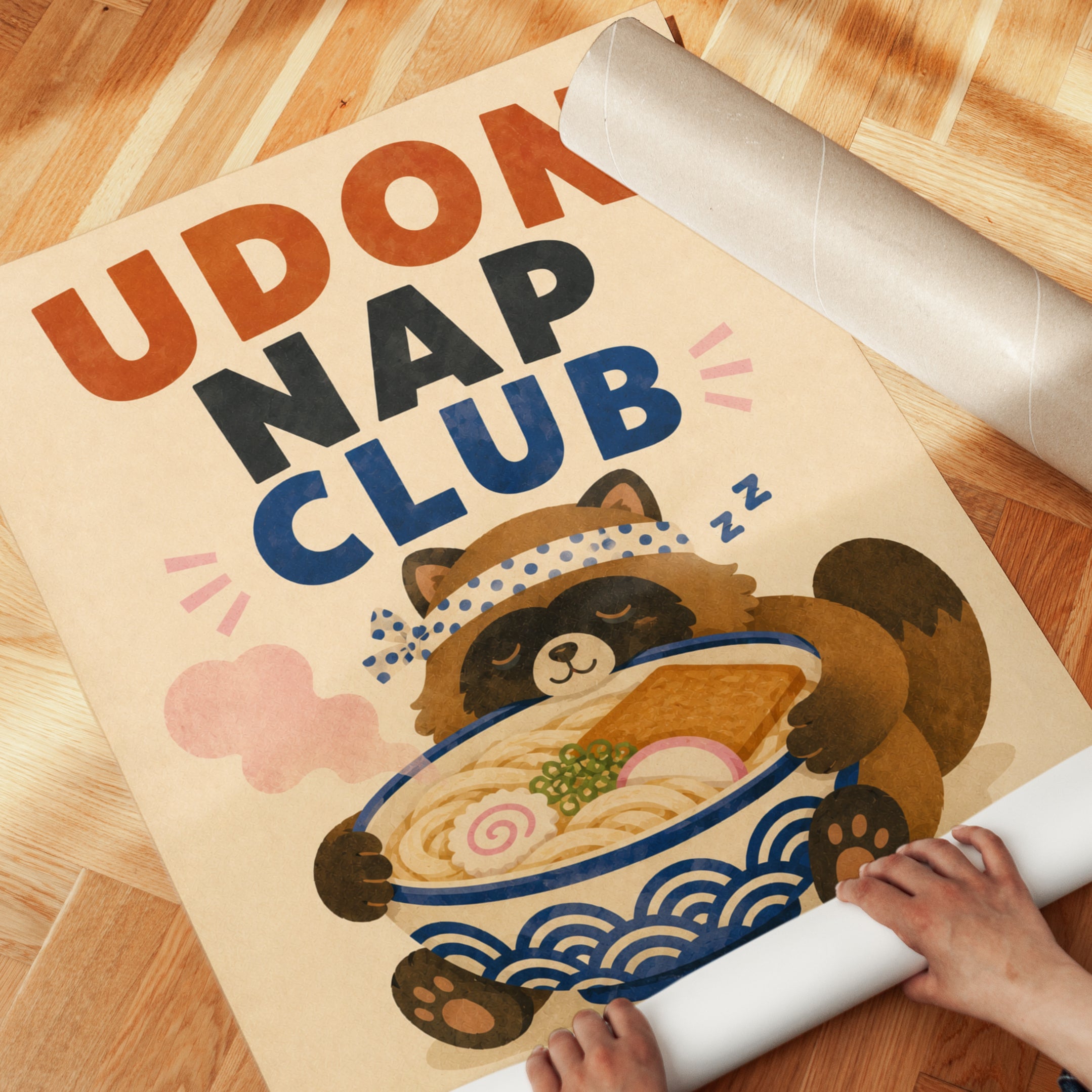 Udon Noodle Wall Art – Japanese Food Print - detail