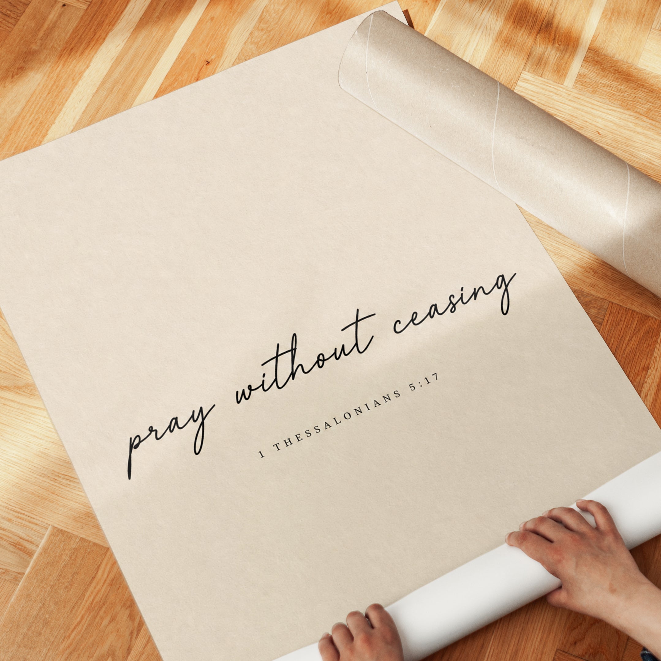 Scripture Wall Art: Pray Without Ceasing - detail