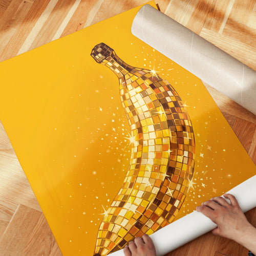 Banana Mosaic Print: Retro Disco Pop Art (Kitchen Wall Decor - detail
