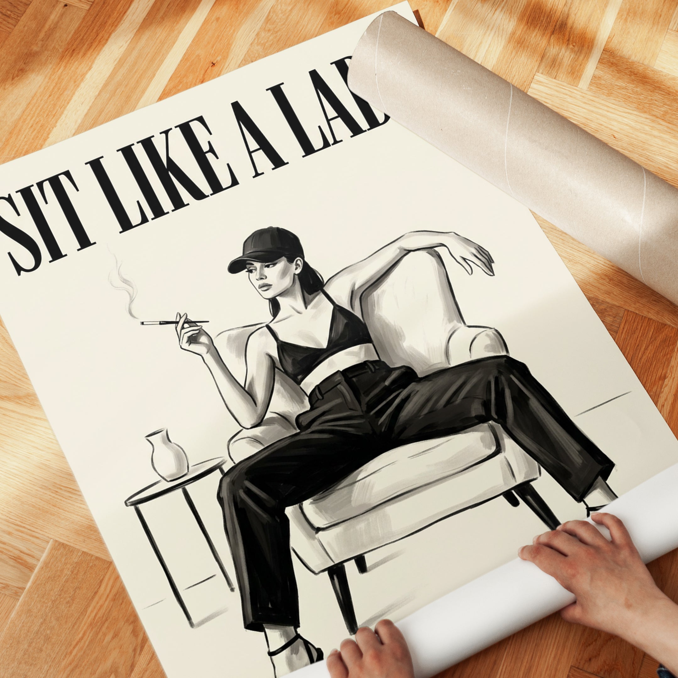 Fashion Illustration Print: Bold Female Figure - detail