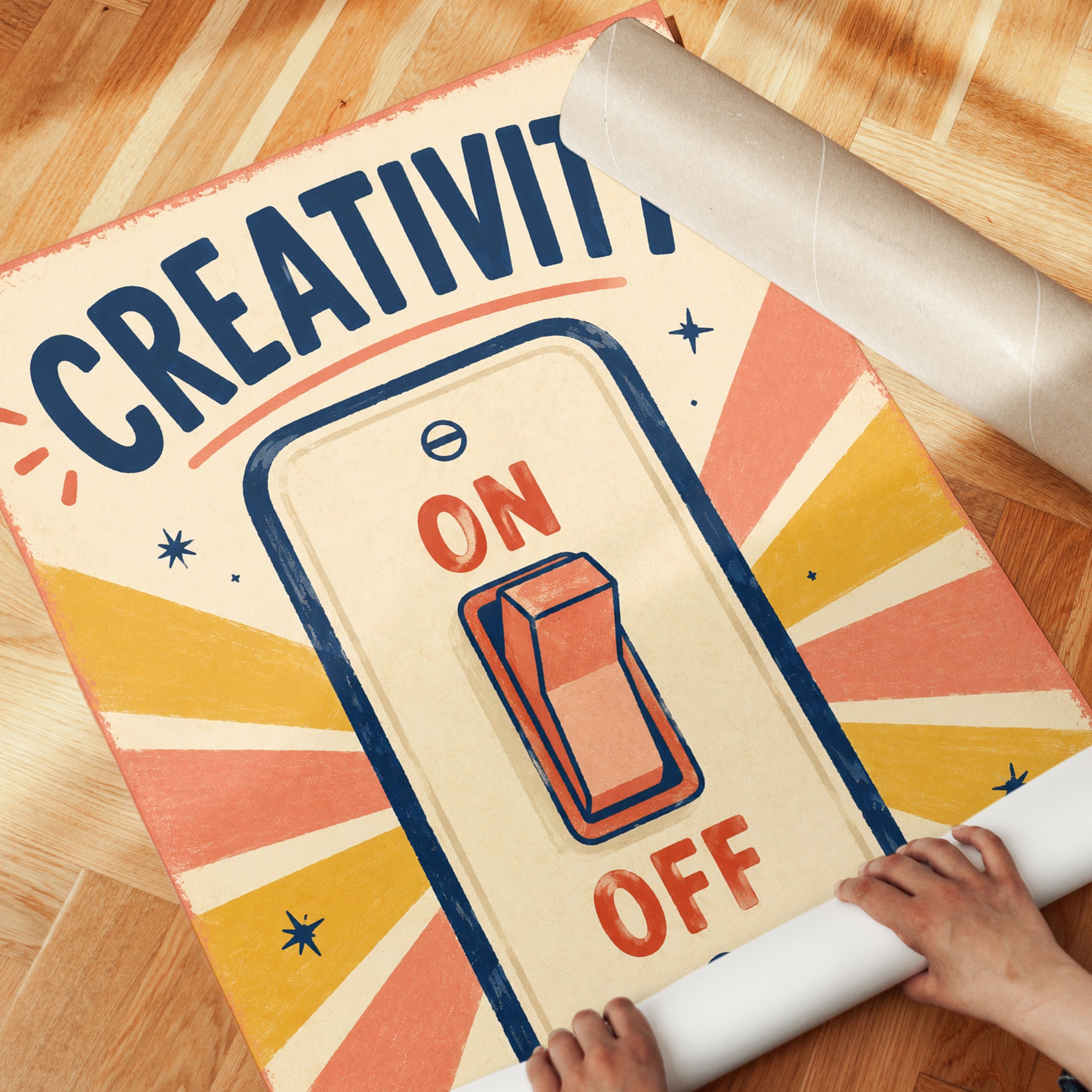 Creativity Wall Art – Retro Light Switch Print - detail