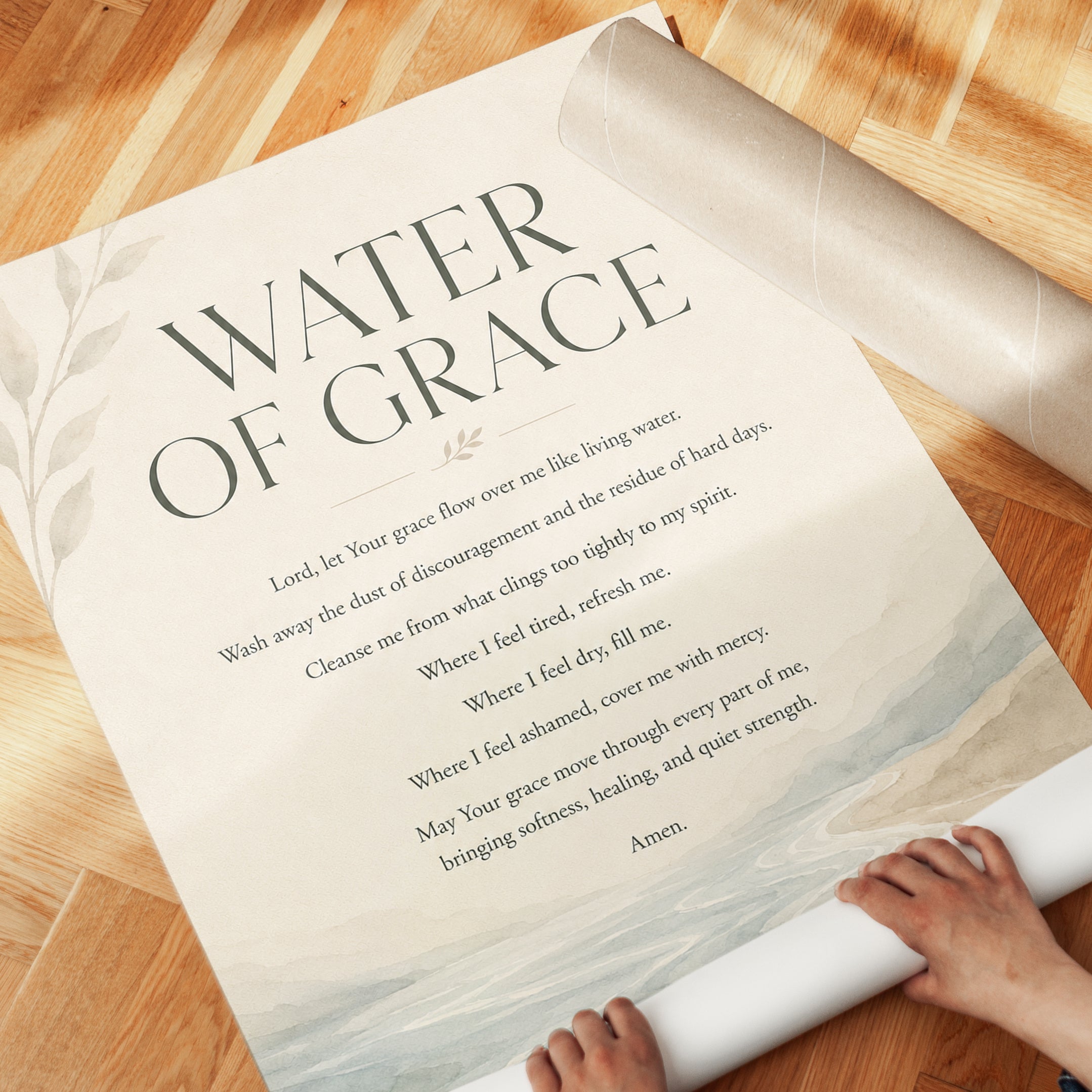 Water of Grace Prayer Print - detail