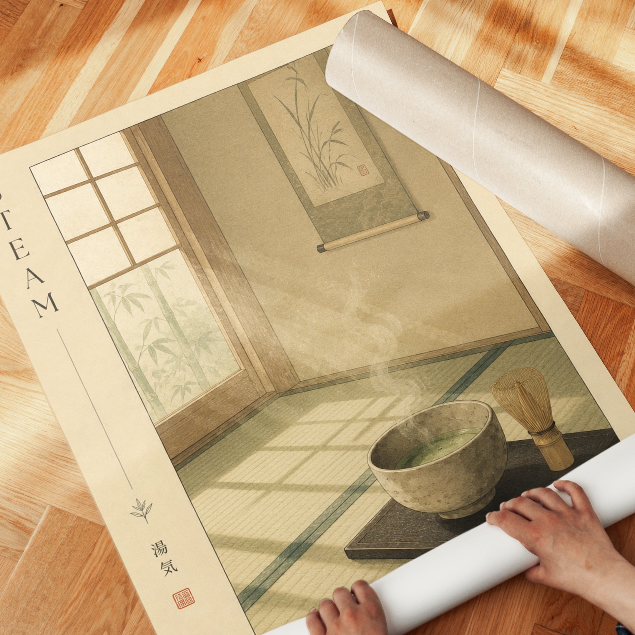 Japanese Tea Room Print - detail