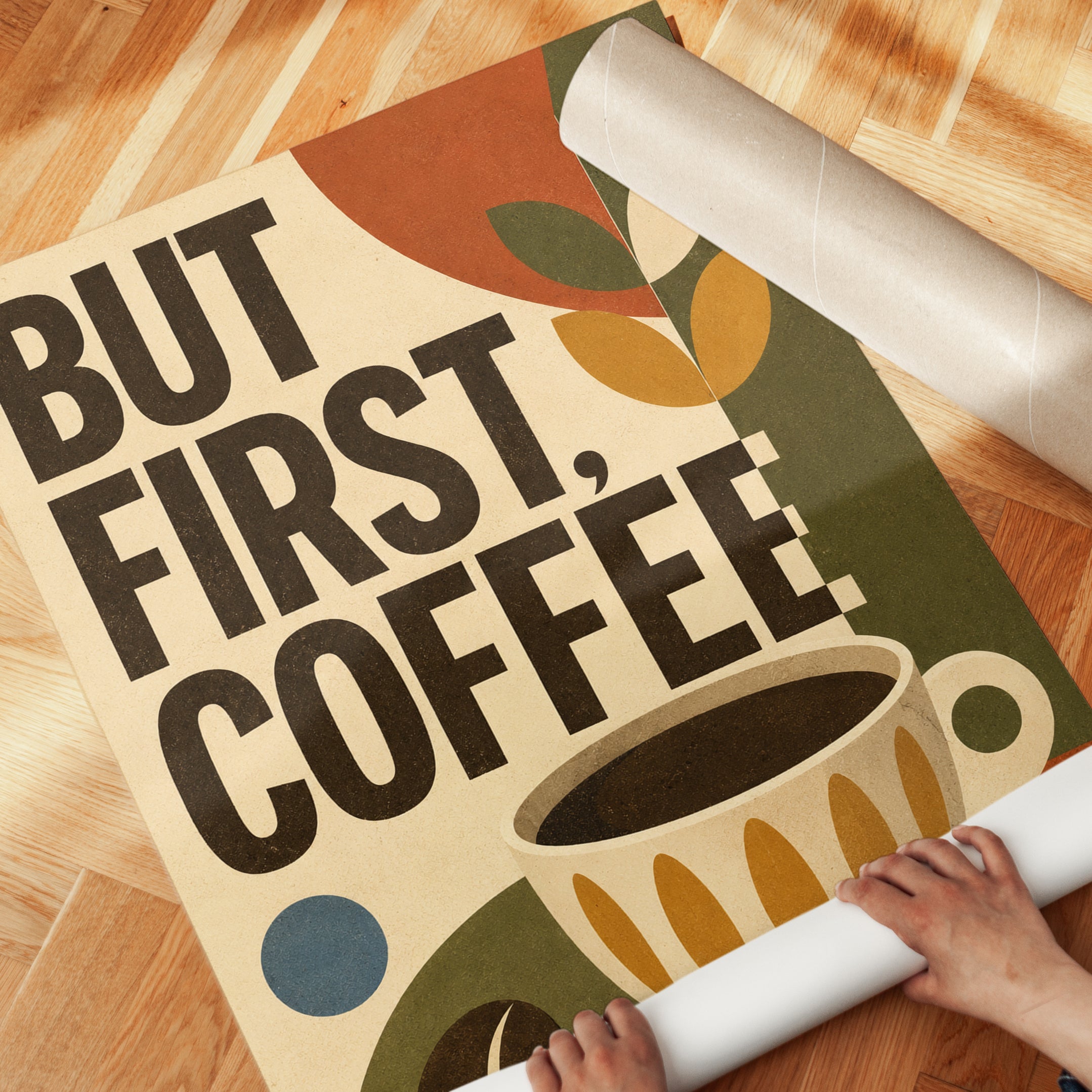 Mid-Century Coffee Print - detail